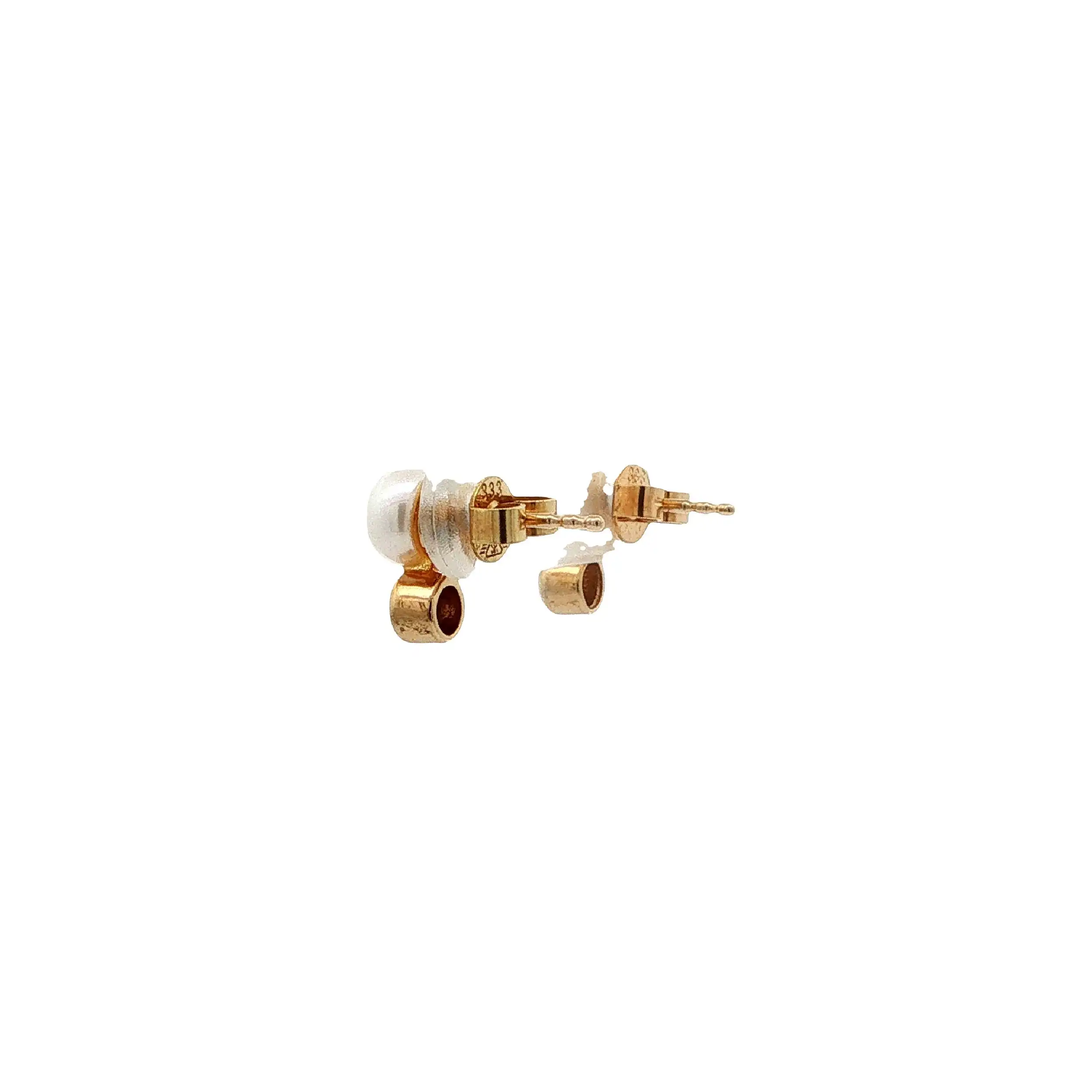 Ohrstecker Gelbgold mit Perle & Zirkonia