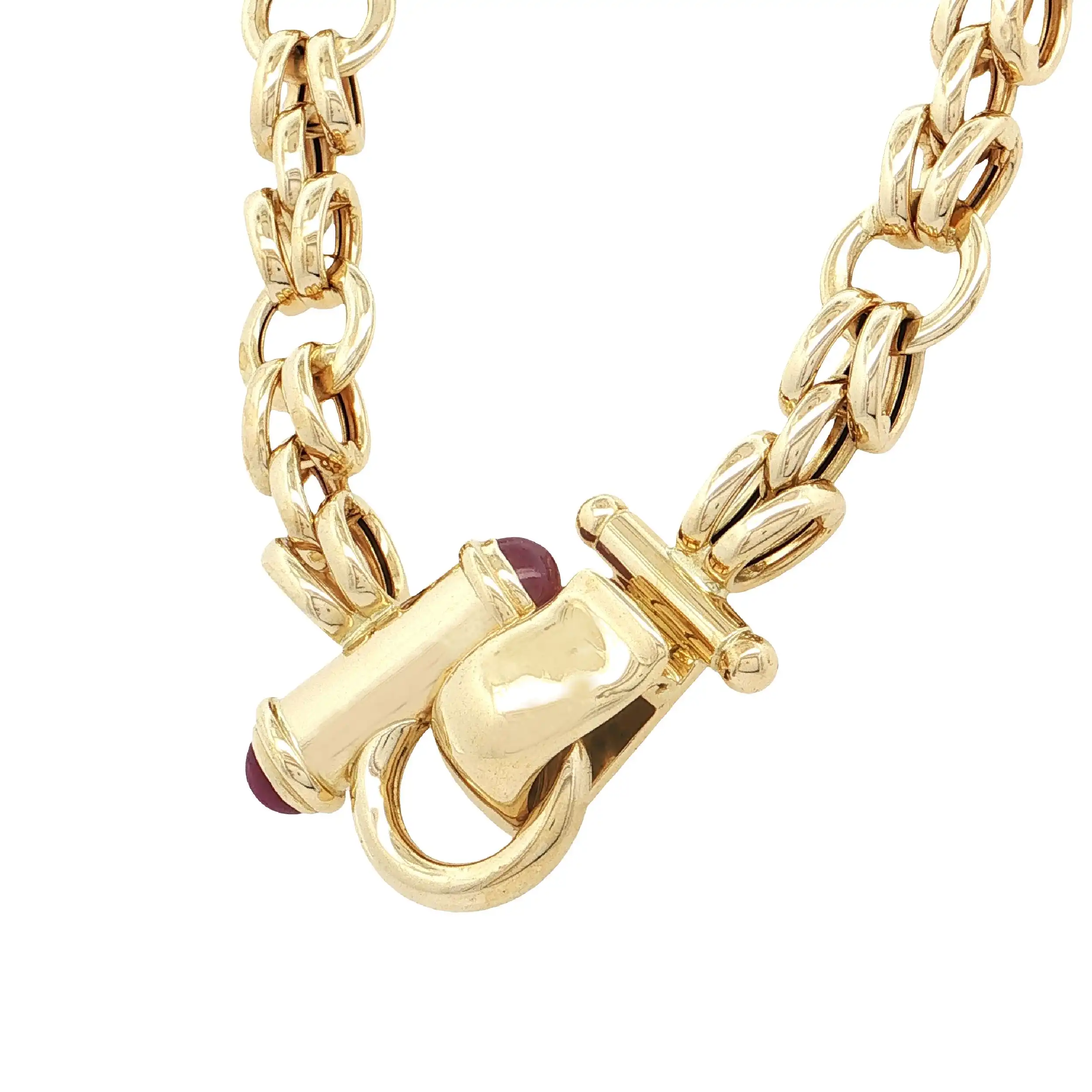 Kette Gelbgold mit Rubinen am Verschluss Kette Gelbgold mit Rubinen am Verschluss