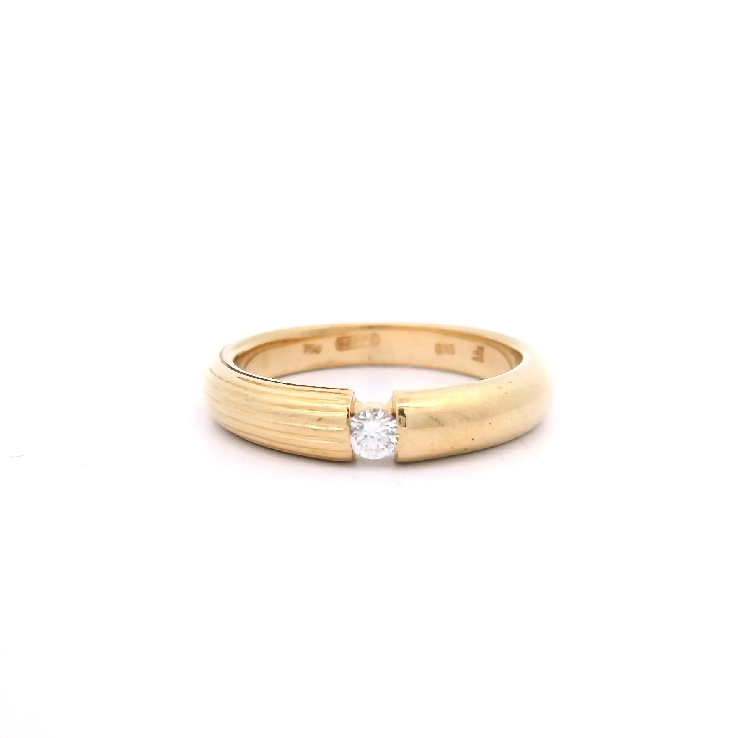 Ring Gelbgold Wempe mit Brillant , graviert mit 0.10ct Ring Gelbgold Wempe mit Brillant , graviert mit 0.10ct