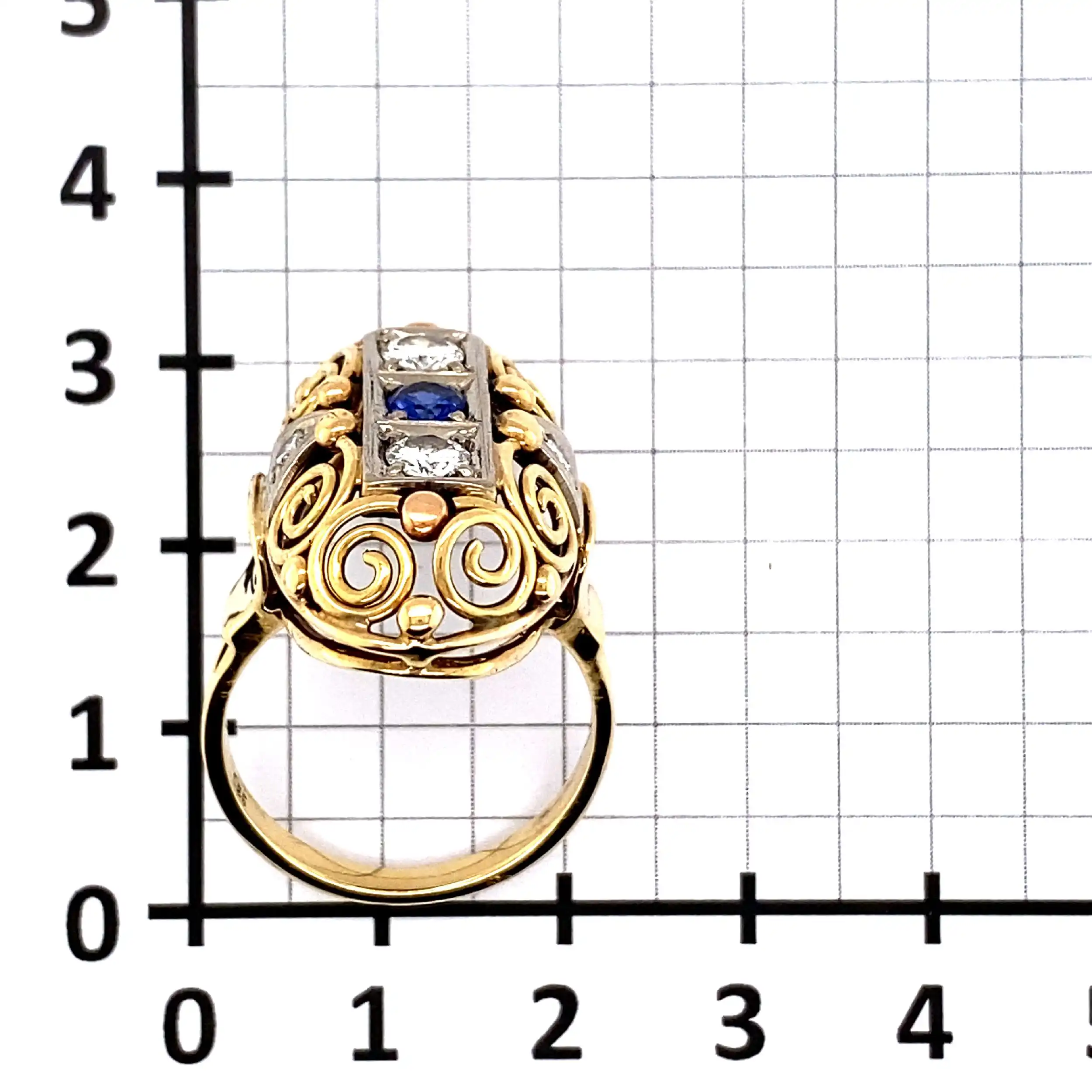 Ring Bicolor mit Saphir & Brillanten