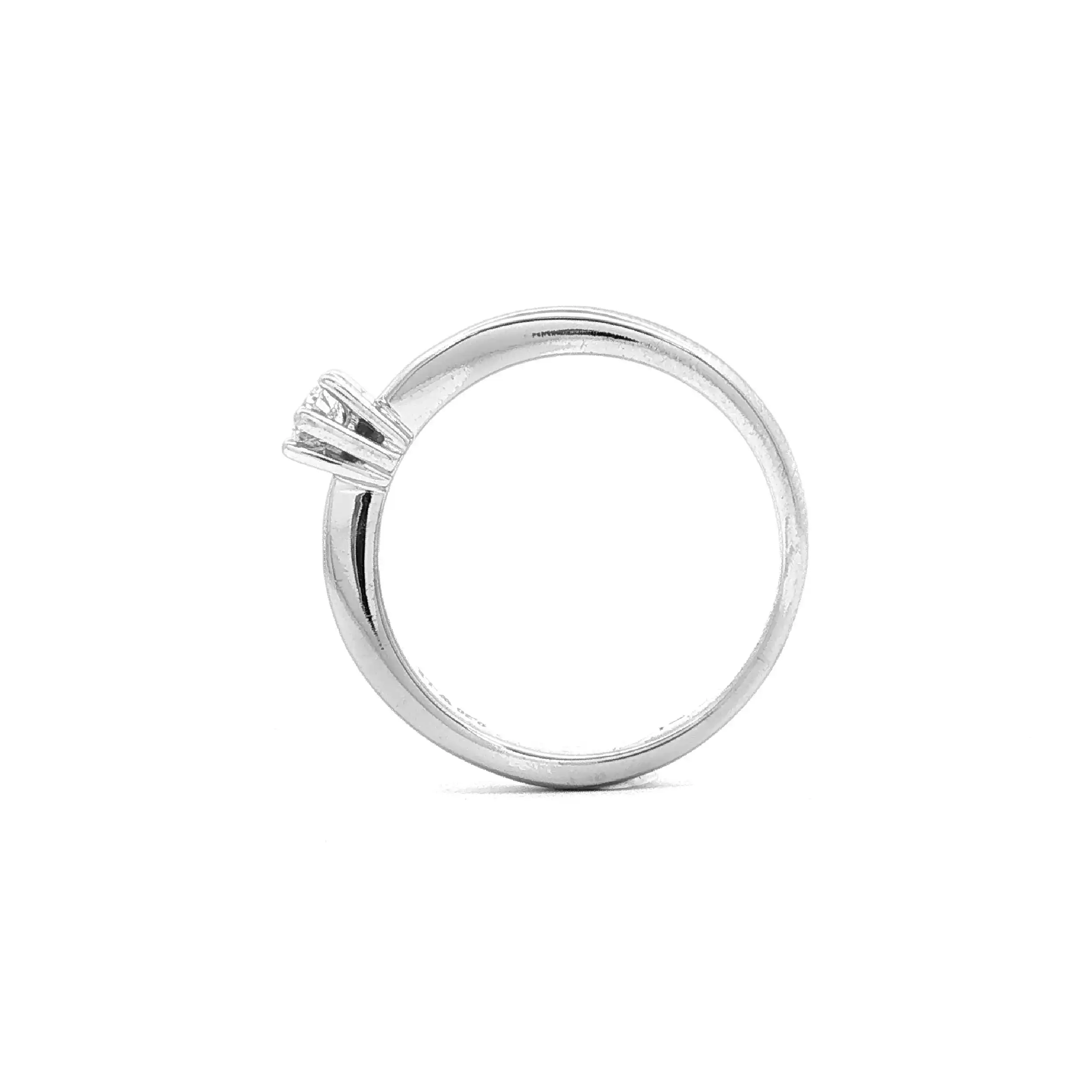 Ring Weißgold mit Brillant Solitär, graviert mit 0,20ct
