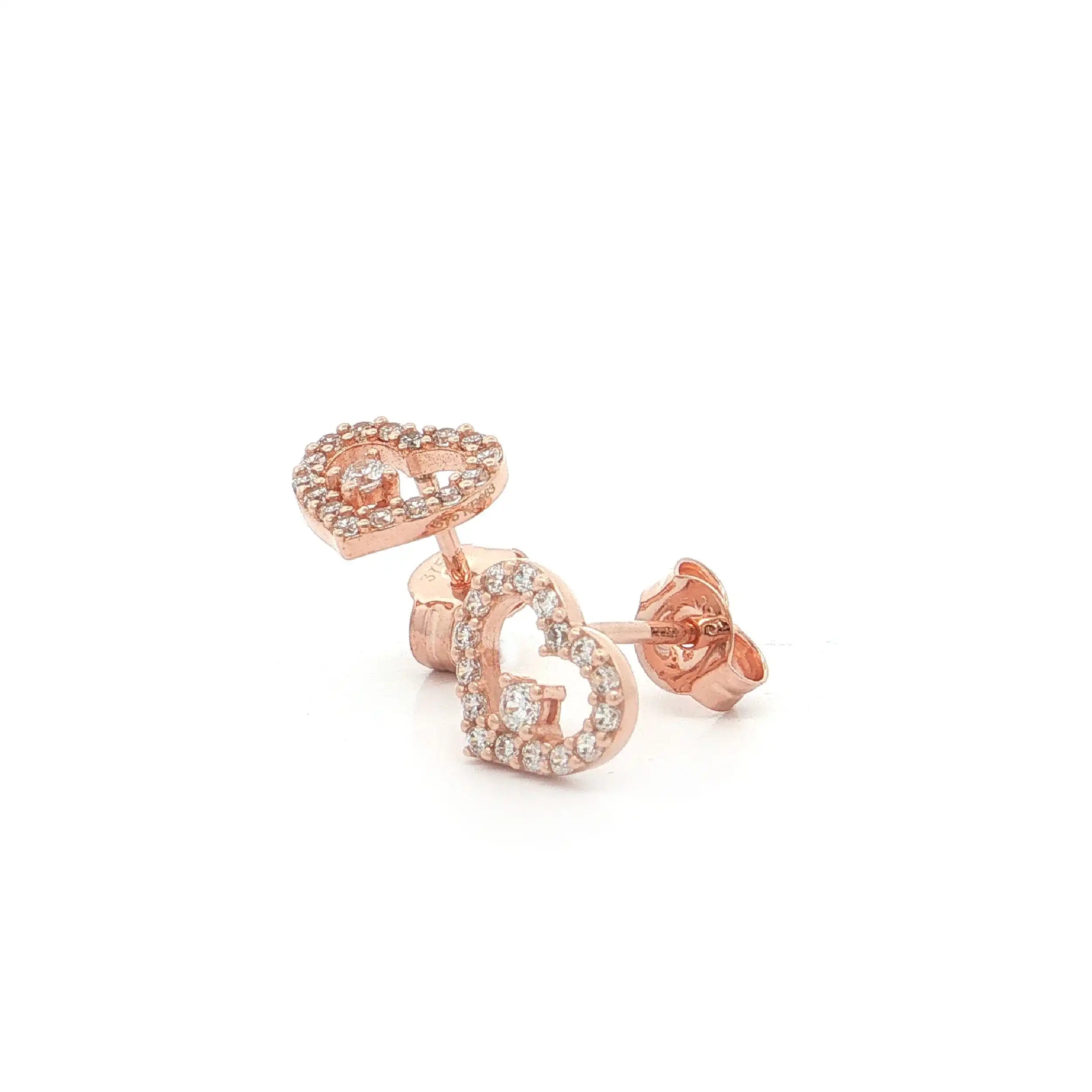Ohrstecker Roségold mit Zirkonia "Herzchen"