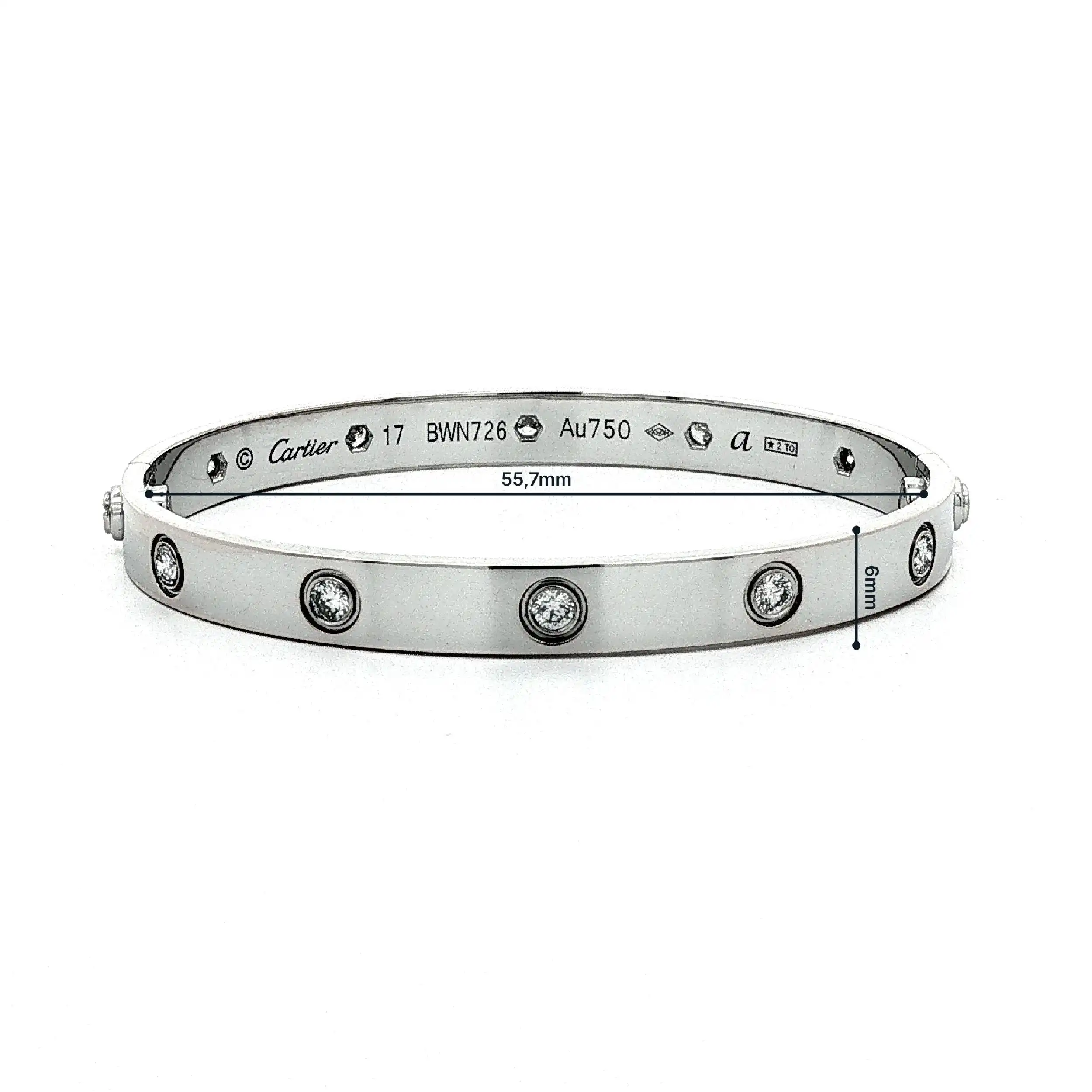 Armreif Weißgold Cartier LOVE mit Brillanten Armreif Weißgold Cartier LOVE mit Brillanten