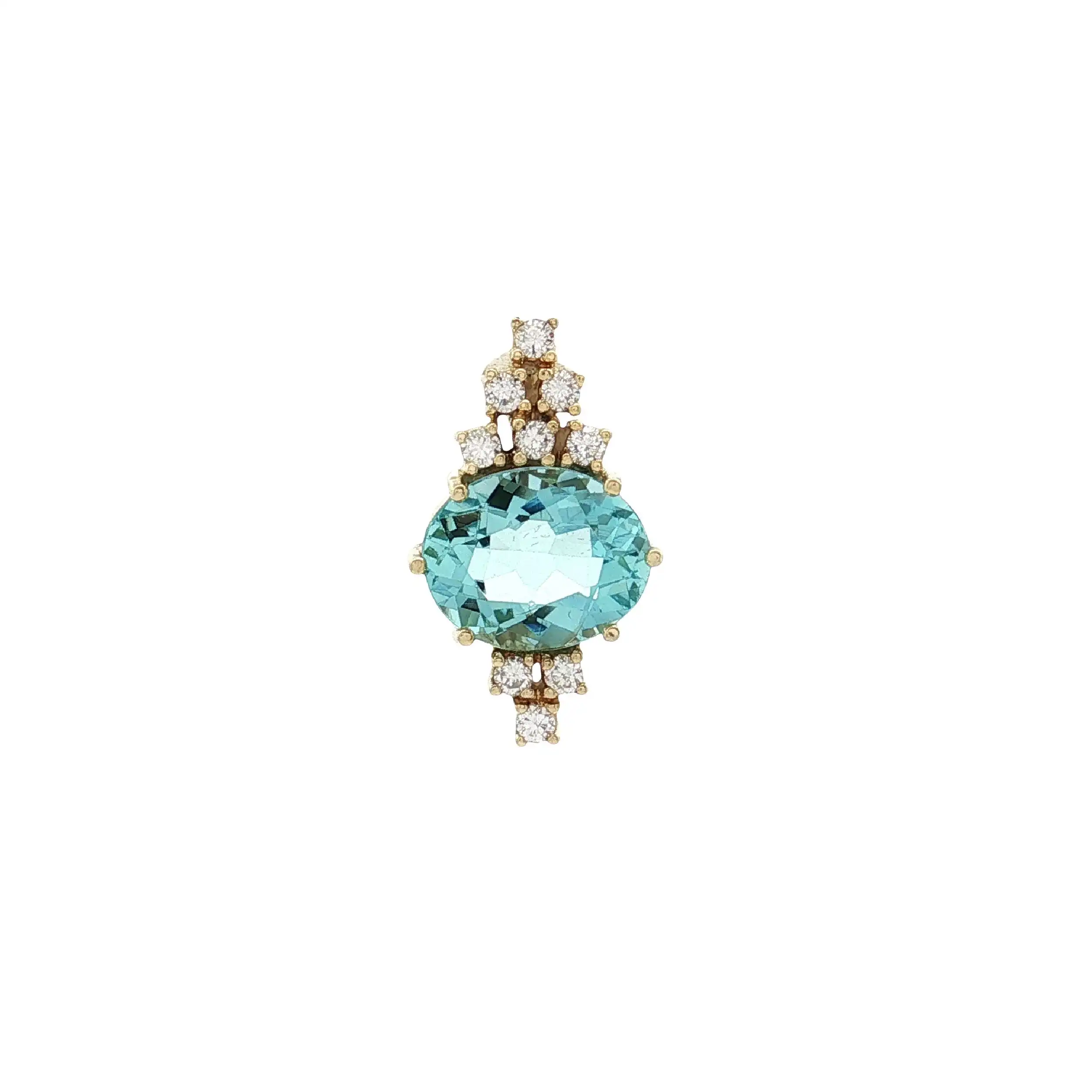 Anhänger Gelbgold mit Blautopas und Brillanten