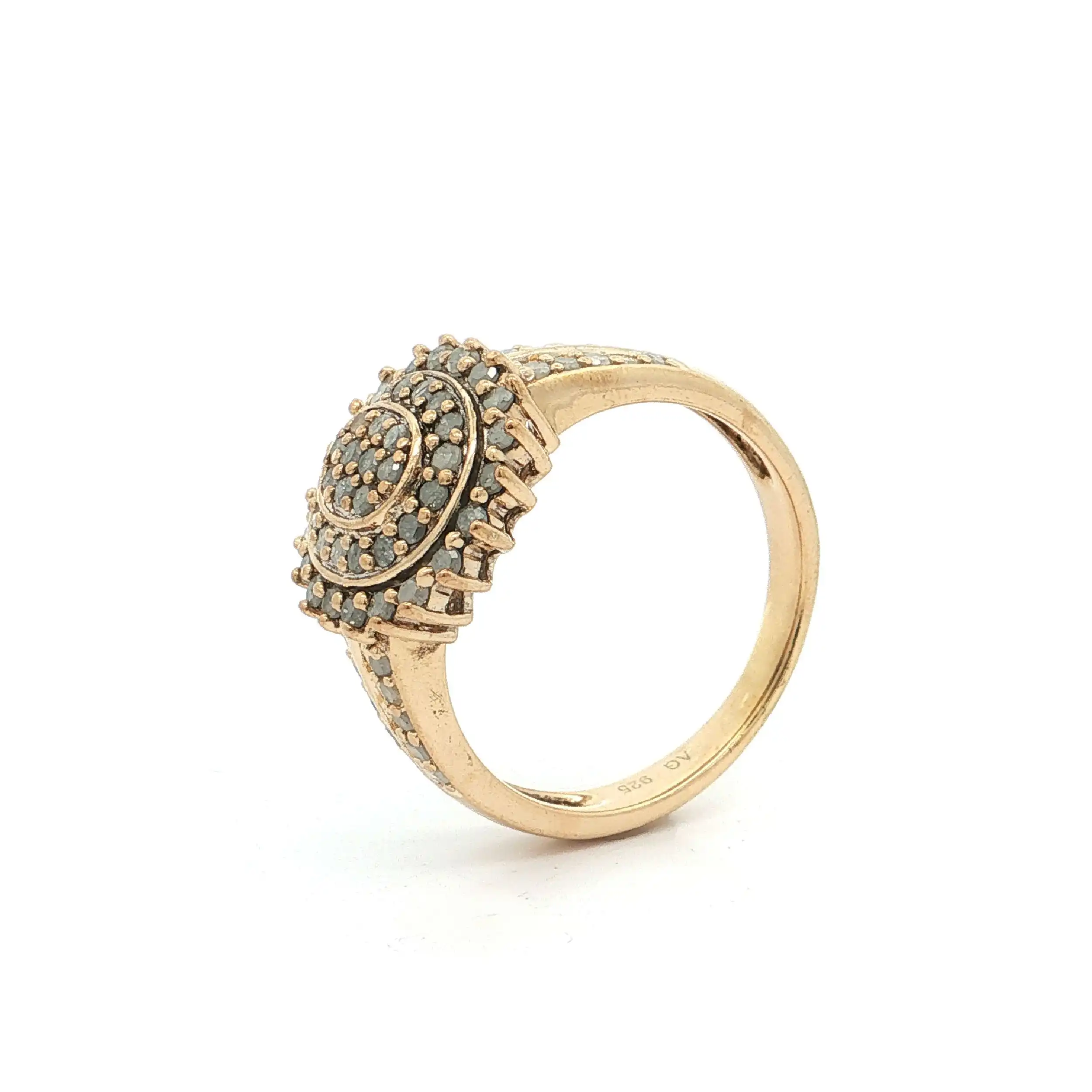 Ring Silber vergoldet mit Diamanten