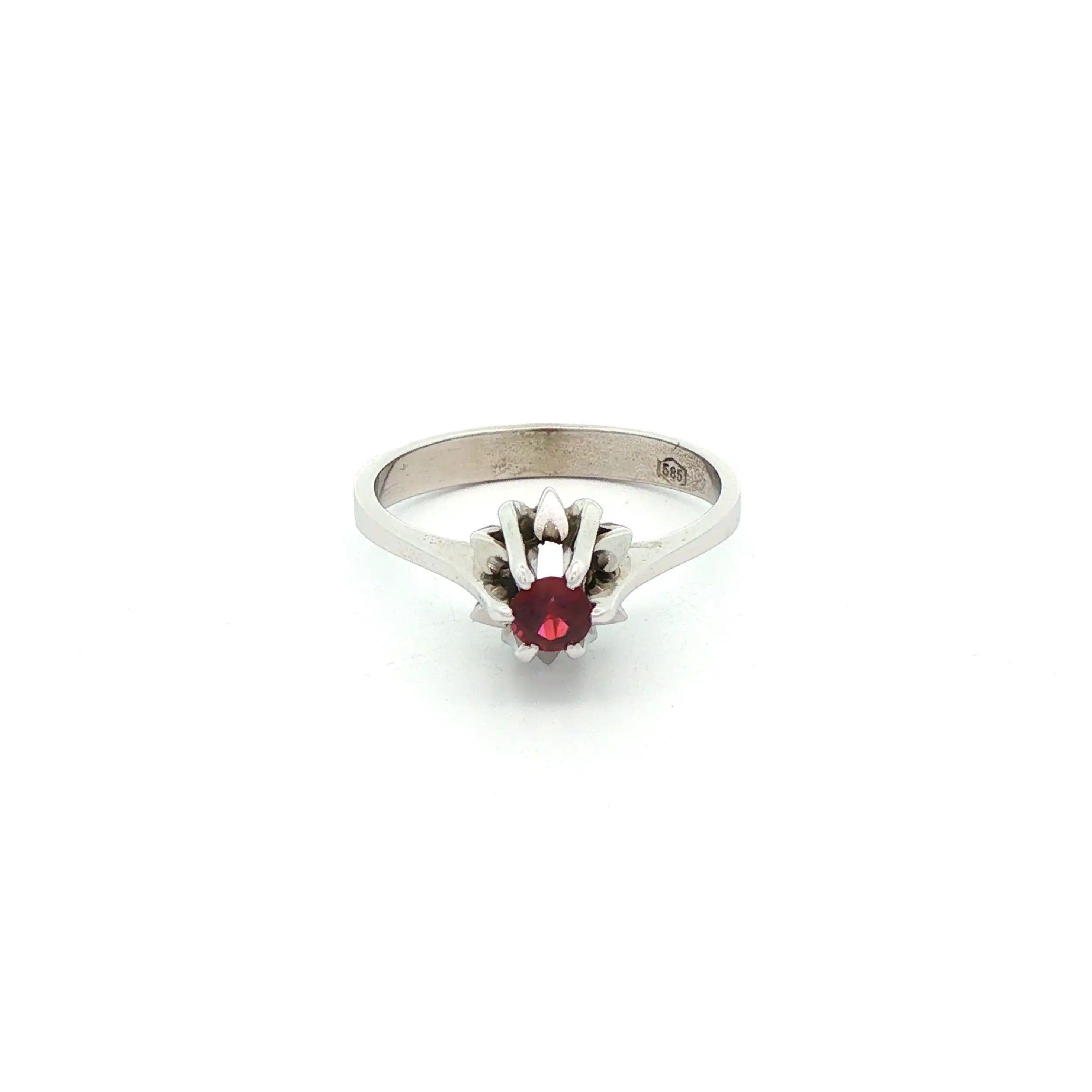Ring Weißgold mit rotem Farbstein Ring Weißgold mit rotem Farbstein