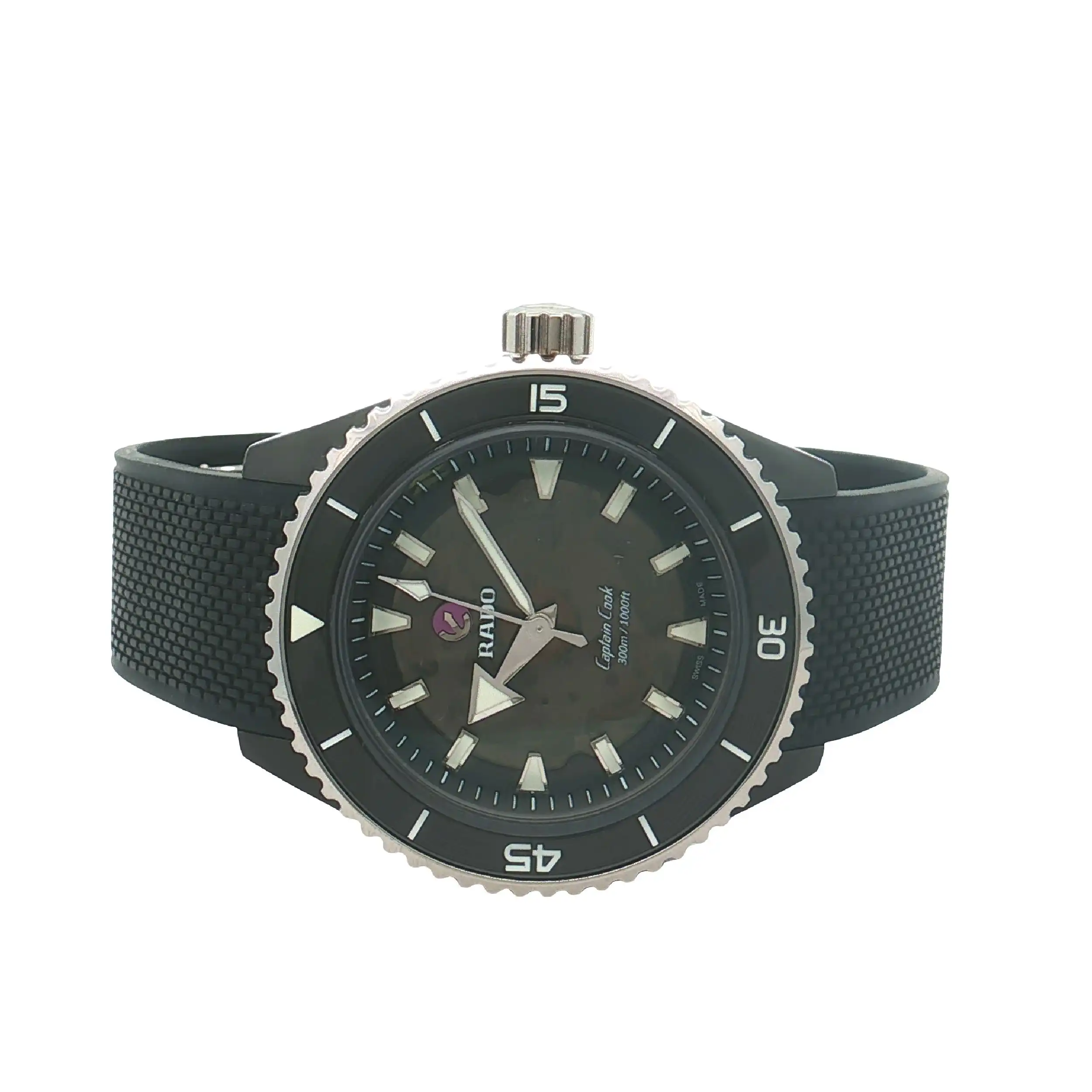 Herrenuhr Rado Captain Cook Black Kautschuk Band, wie neu! Herrenuhr Rado Captain Cook Black Kautschuk Band, wie neu!
