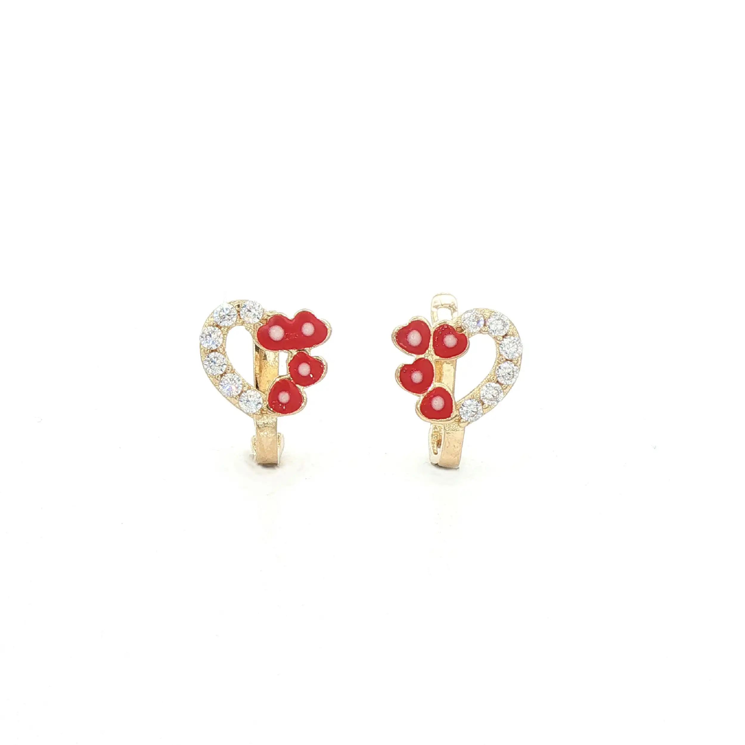 Kinderohrstecker Gelbgold Herzchen und Zirkonia