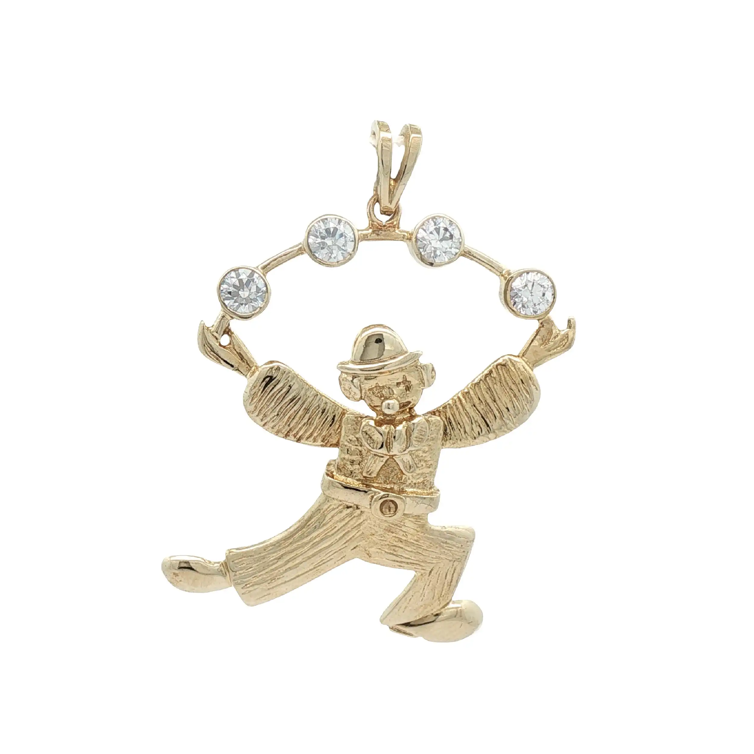 Anhänger Gelbgold Hampelmann mit Zirkonia Anhänger Gelbgold Hampelmann mit Zirkonia