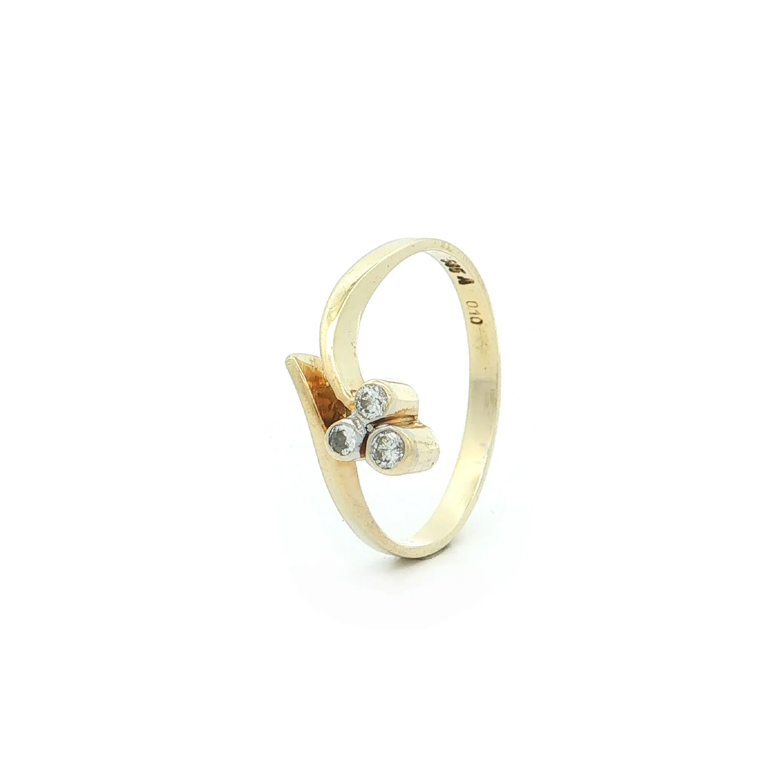 Ring Gelbgold mit Brillanten, graviert mit 0,10ct