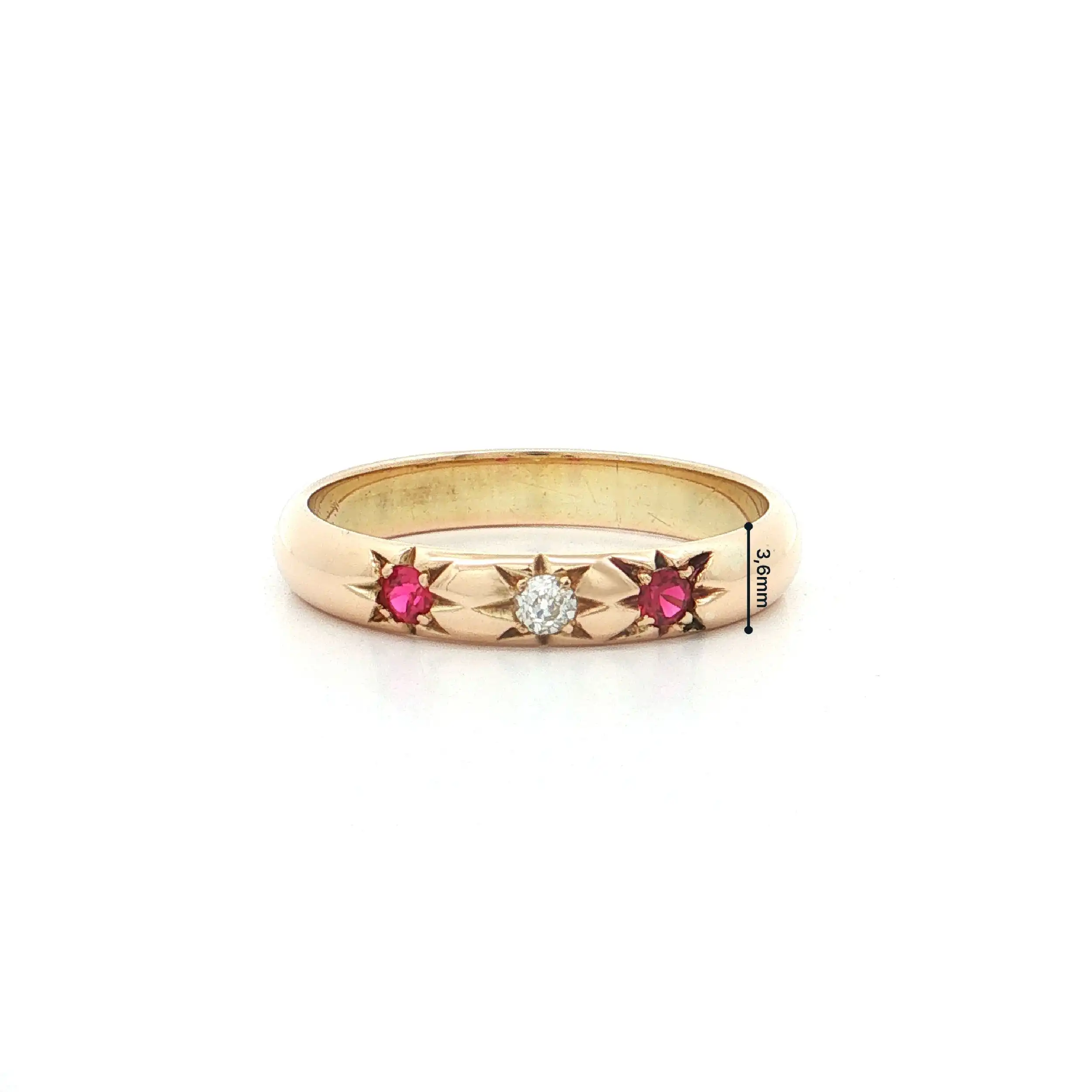 Ring Gelbgold mit Rubinen und Diamant Ring Gelbgold mit Rubinen und Diamant