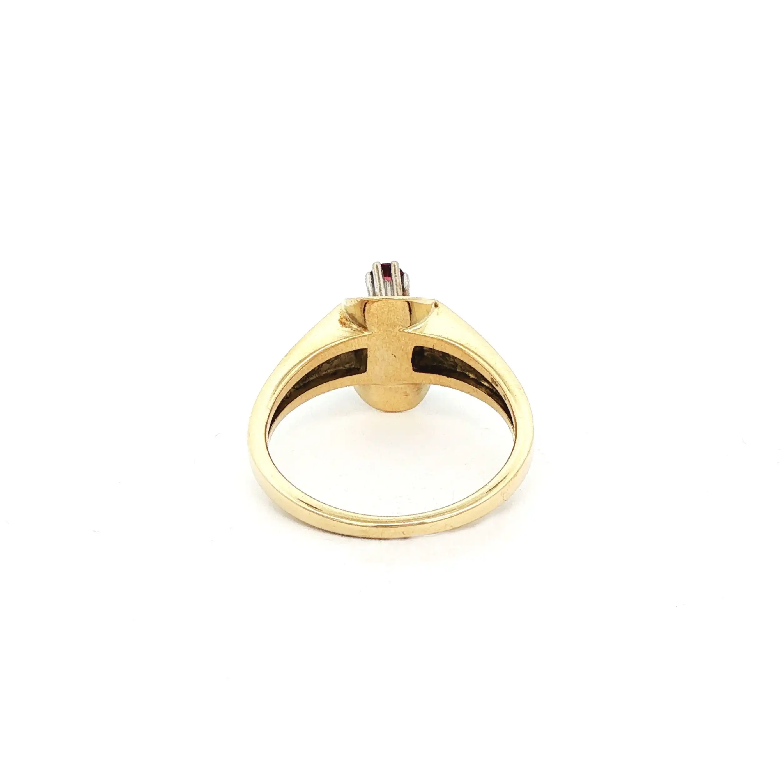 Ring Bicolor mit roten Farbsteinen Ring Bicolor mit roten Farbsteinen