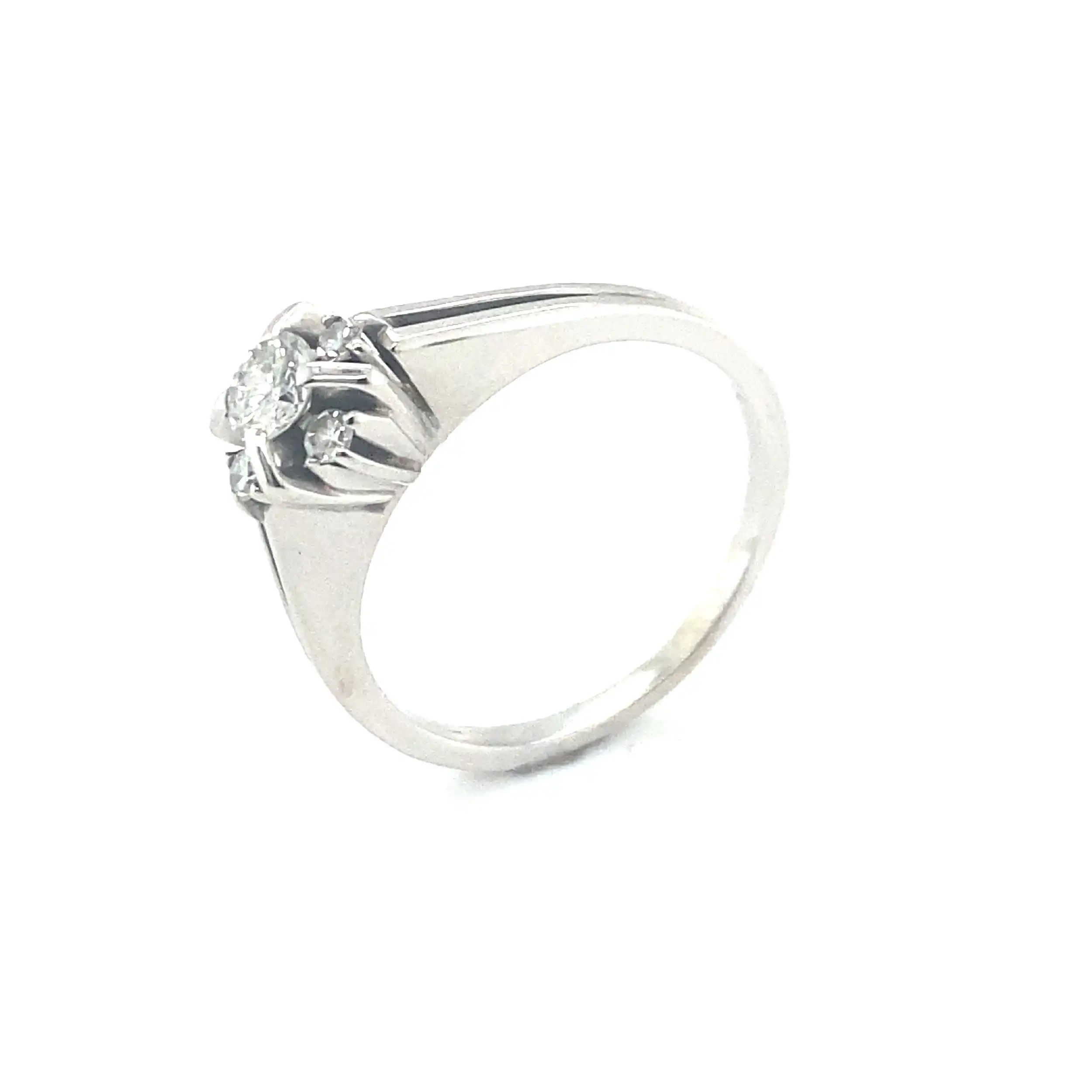 Ring Weißgold mit Brillant und Diamanten