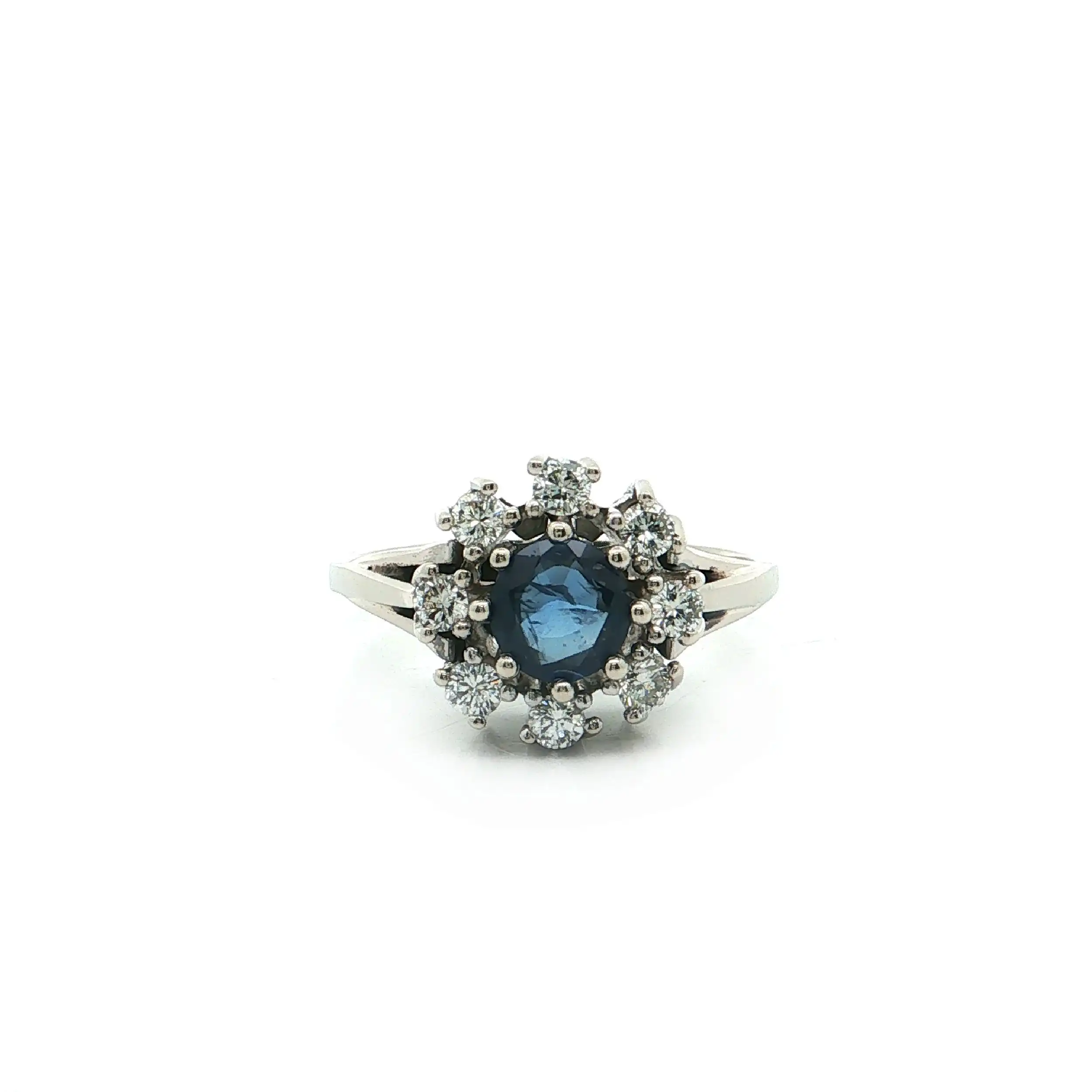 Ring Weißgold mit Saphir und Brillanten Ring Weißgold mit Saphir und Brillanten