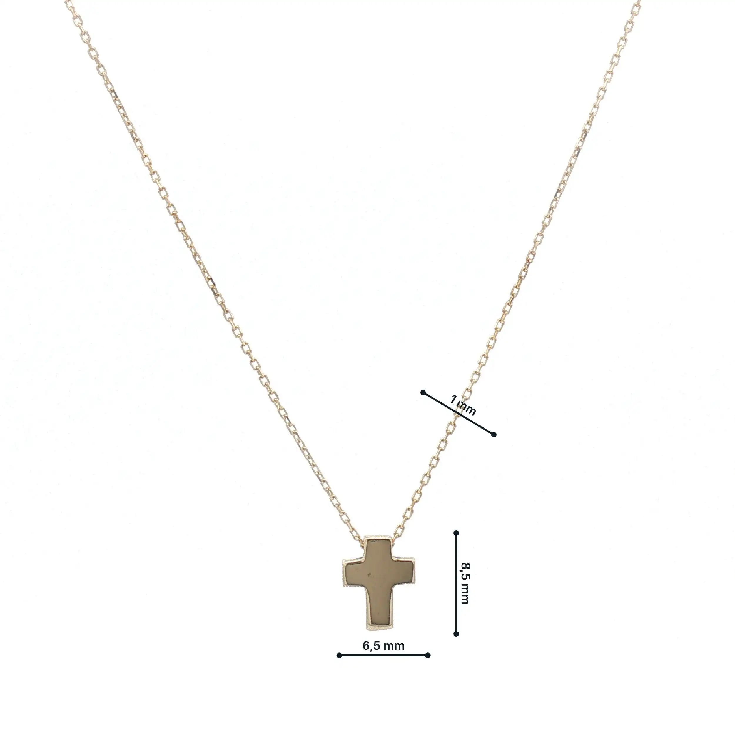Ankerkette Gelbgold mit Kreuzanhänger