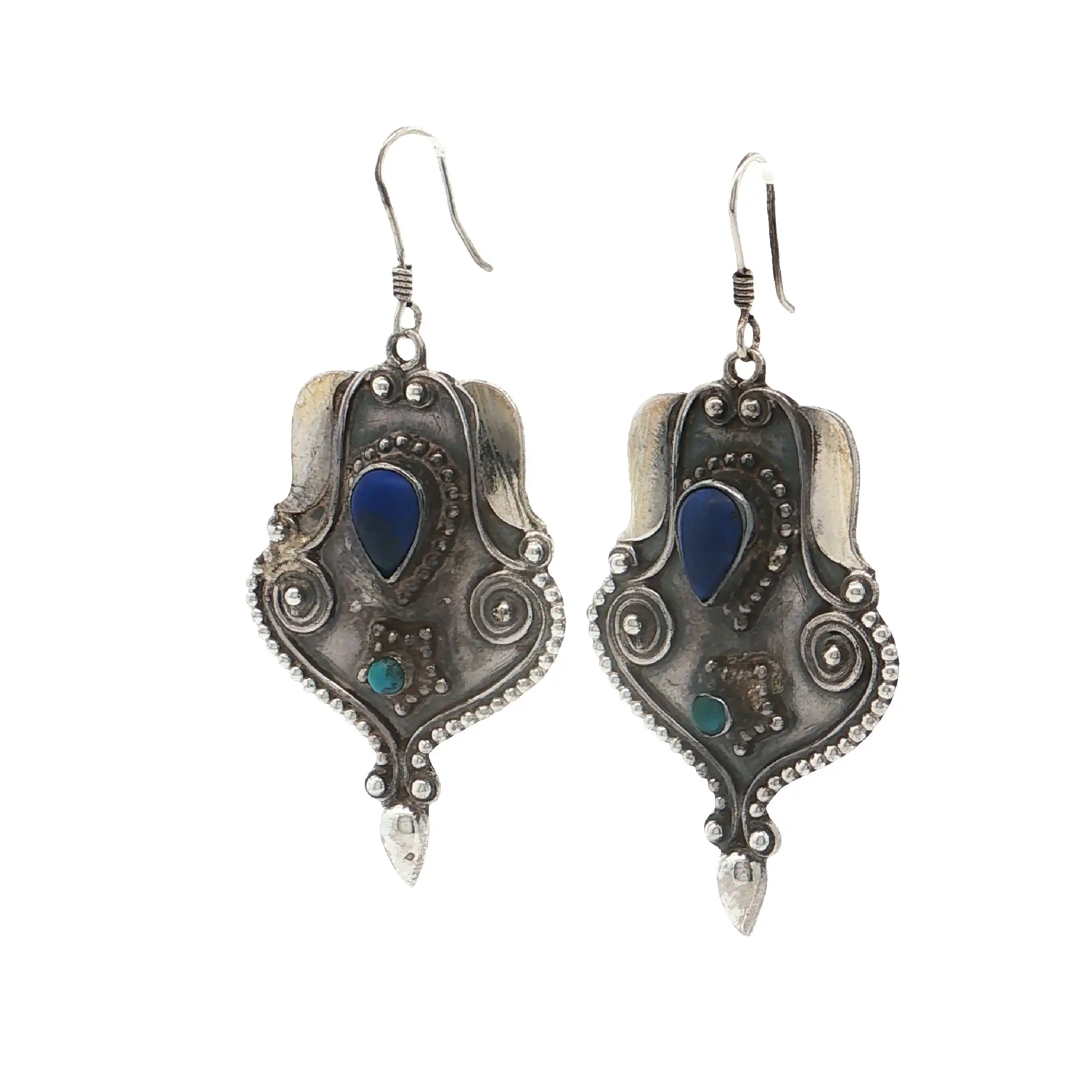 Ohrhänger Silber Vintage mit Farbsteinen