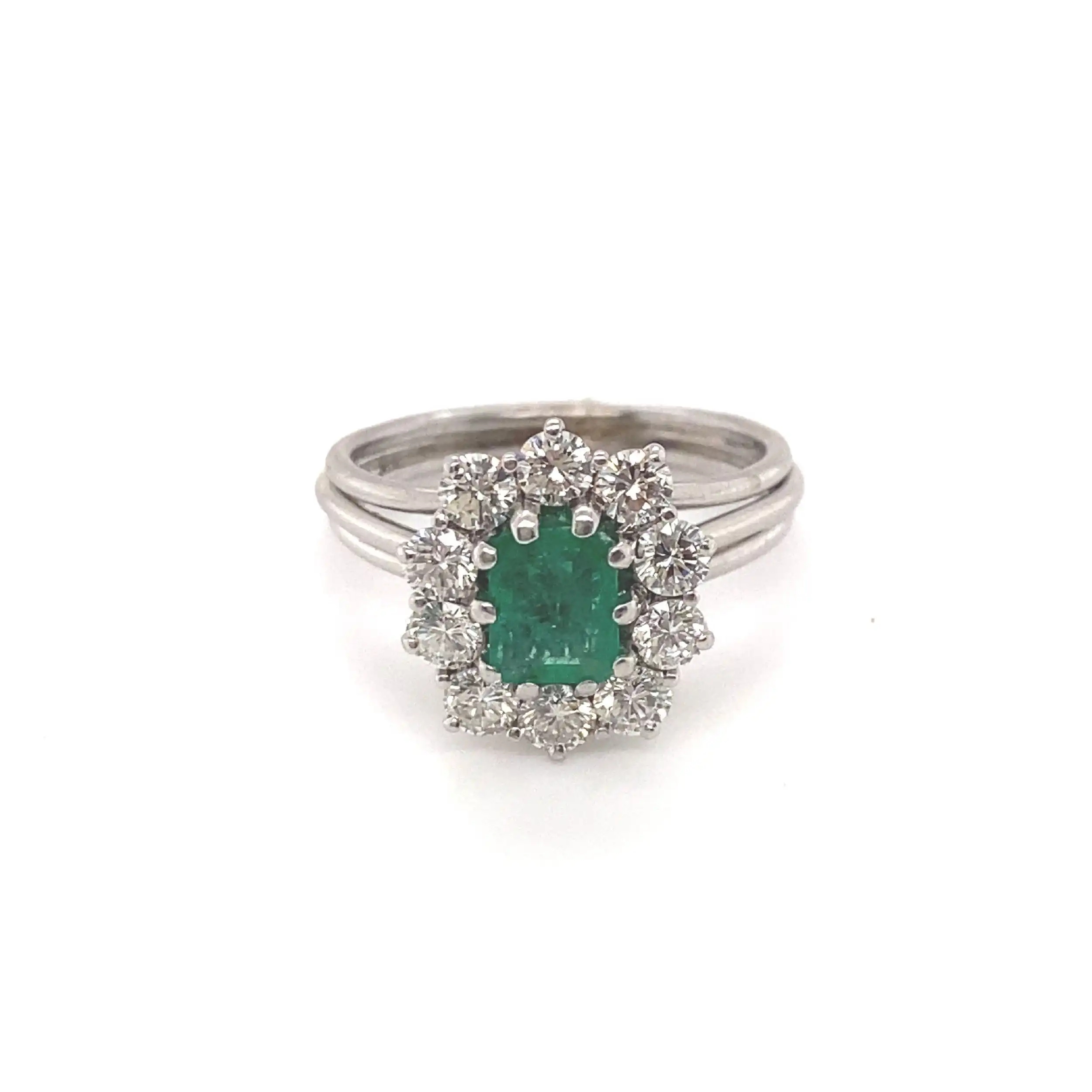 Ring Weißgold mit Brillanten und Smaragd Ring Weißgold mit Brillanten und Smaragd