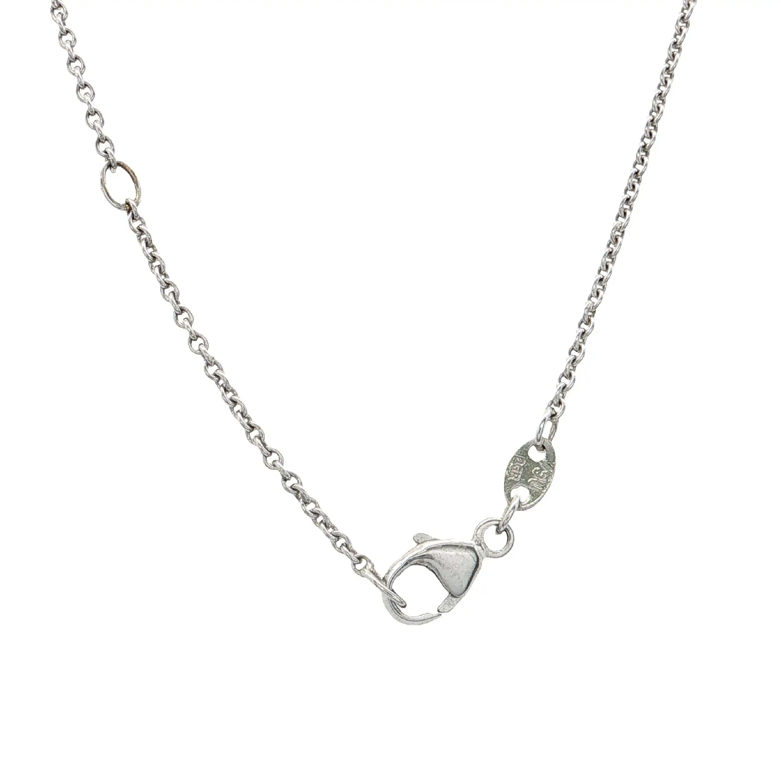 Kette Weißgold mit Anhänger mit Saphir und Brillanten Kette Weißgold mit Anhänger mit Saphir und Brillanten