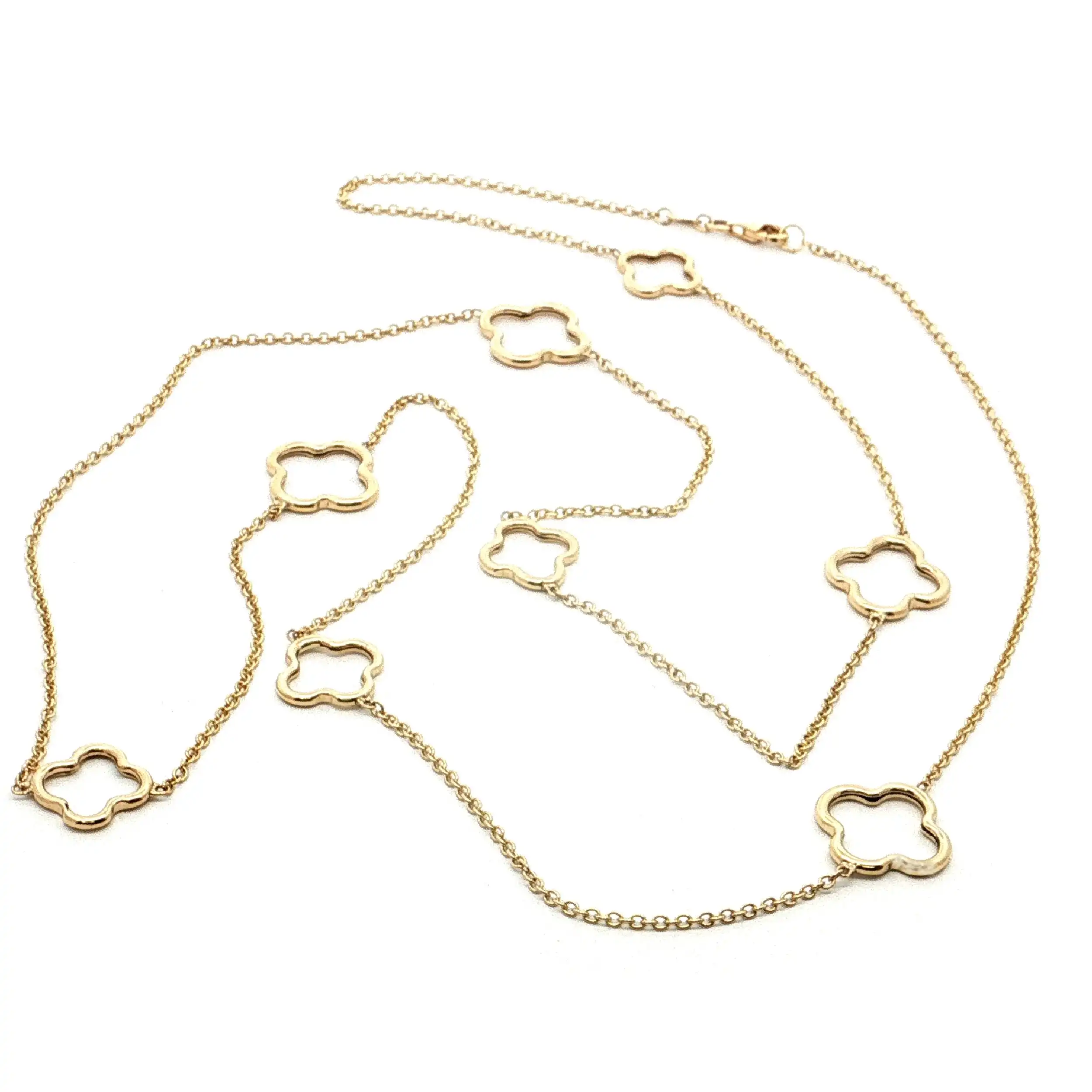 Ankercollier Gelbgold mit Blumenelementen