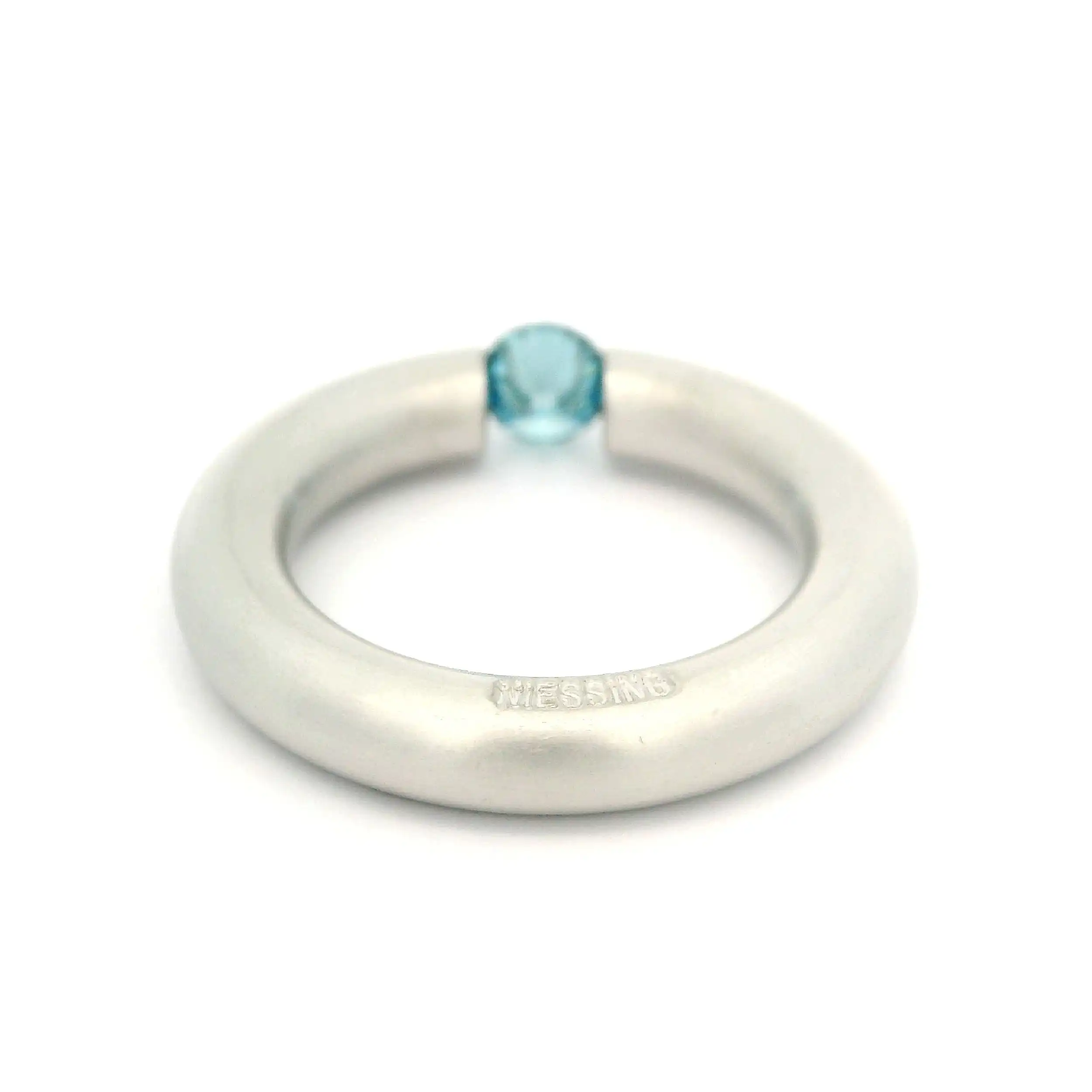 Spannring Platin mit blauem Brillanten "Niessing"