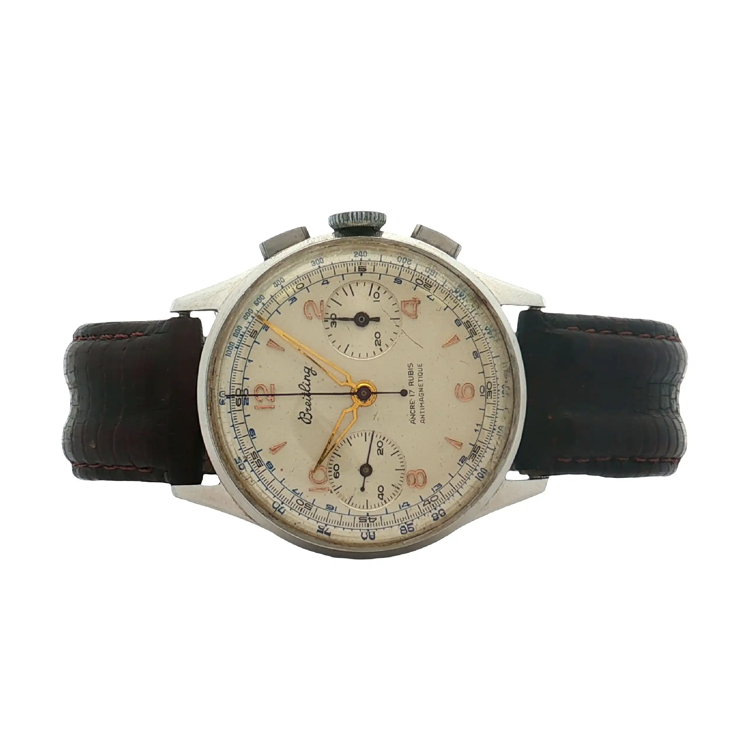 Herrenuhr Breitling Ancre 17 Chronograph m. Lederband Handaufzug Herrenuhr Breitling Ancre 17 Chronograph m. Lederband Handaufzug