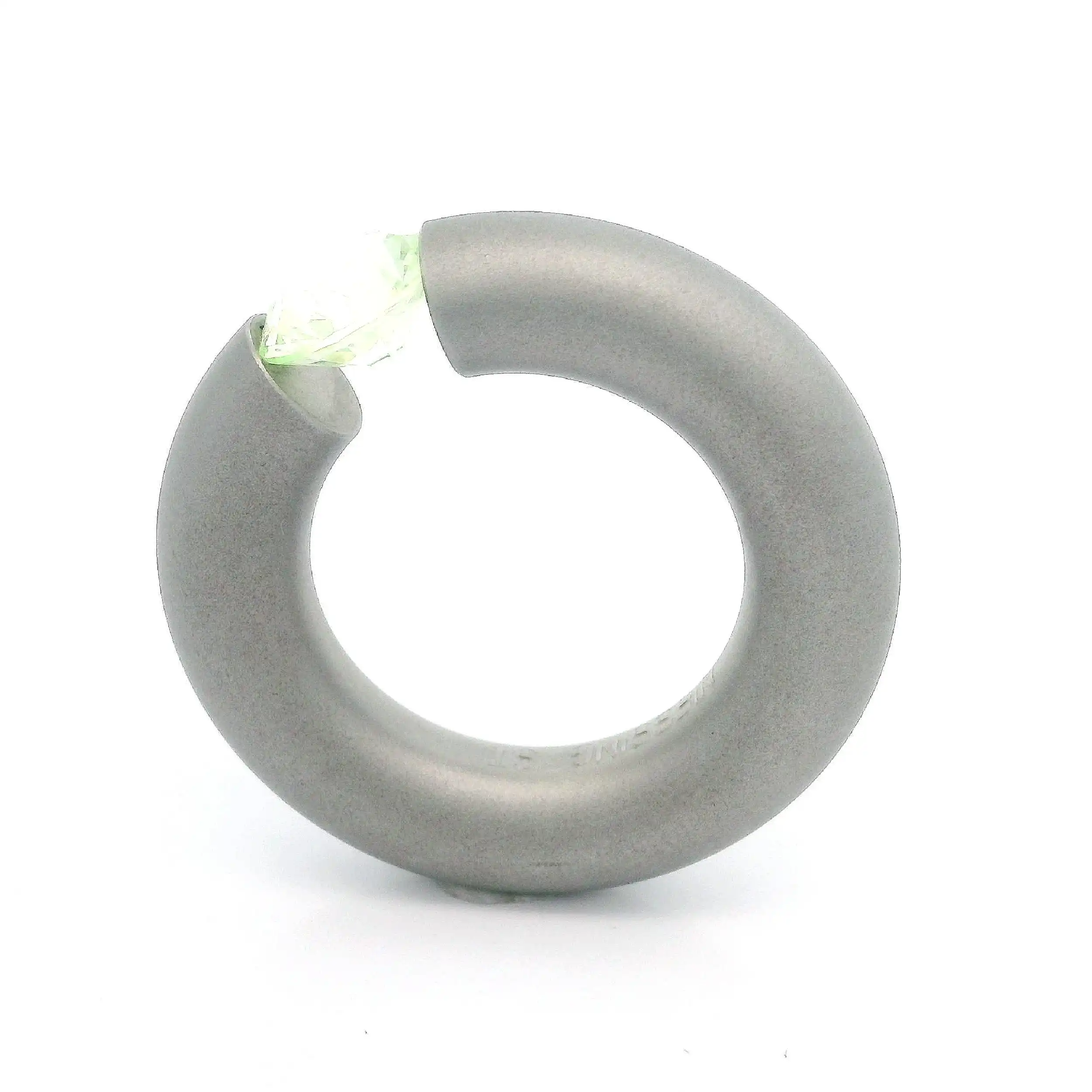 Spannring Edelstahl Niessing mit synthetischem Chrysolith