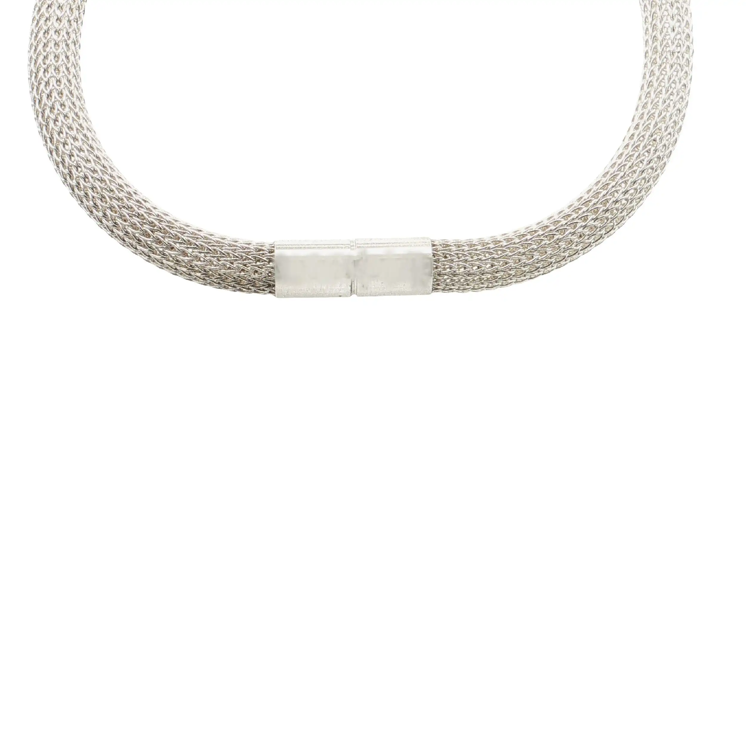 Strickcollier Silber mit Anhänger mit blauem Farbstein Strickcollier Silber mit Anhänger mit blauem Farbstein