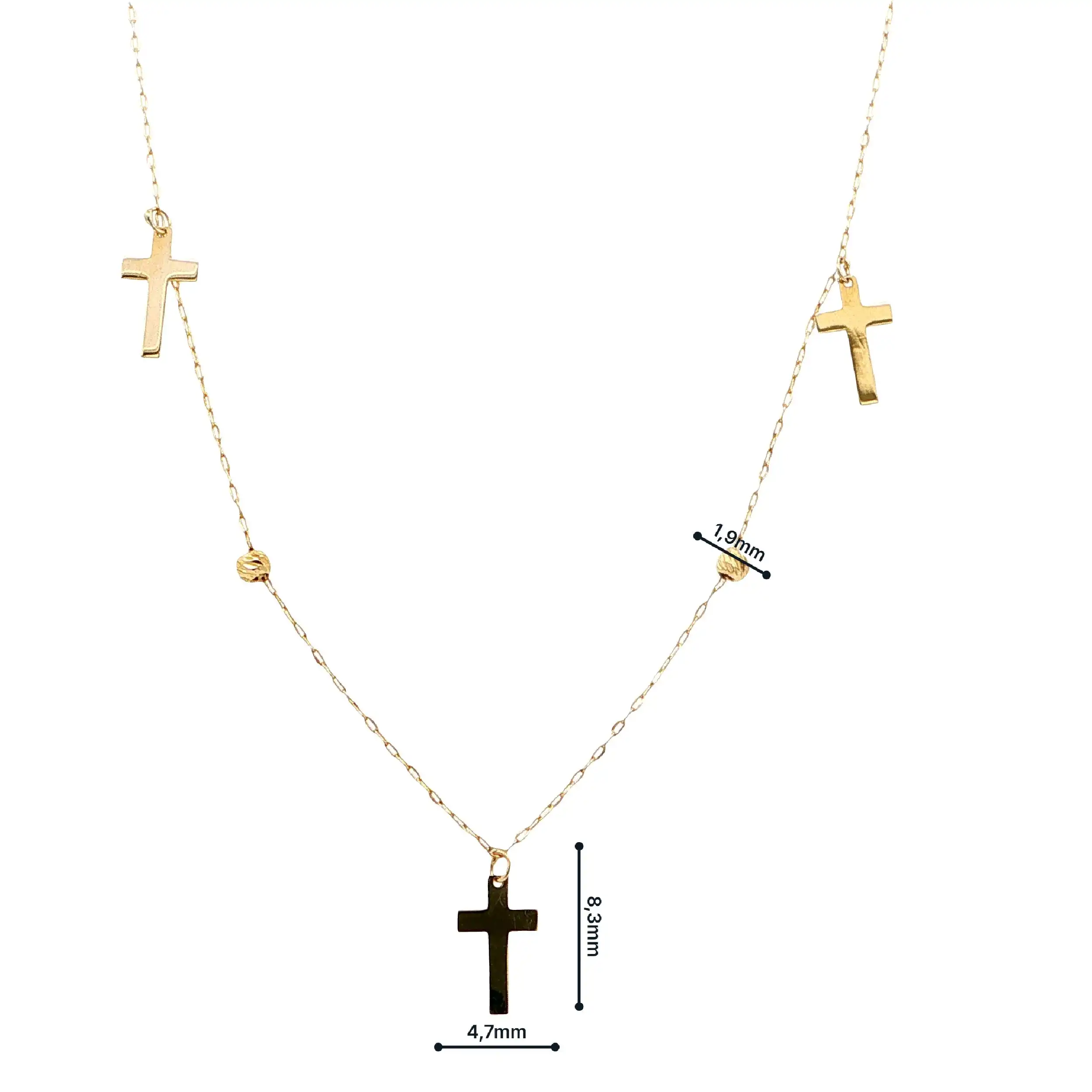 Collier Gelbgold mit Kreuzanhängern Collier Gelbgold mit Kreuzanhängern