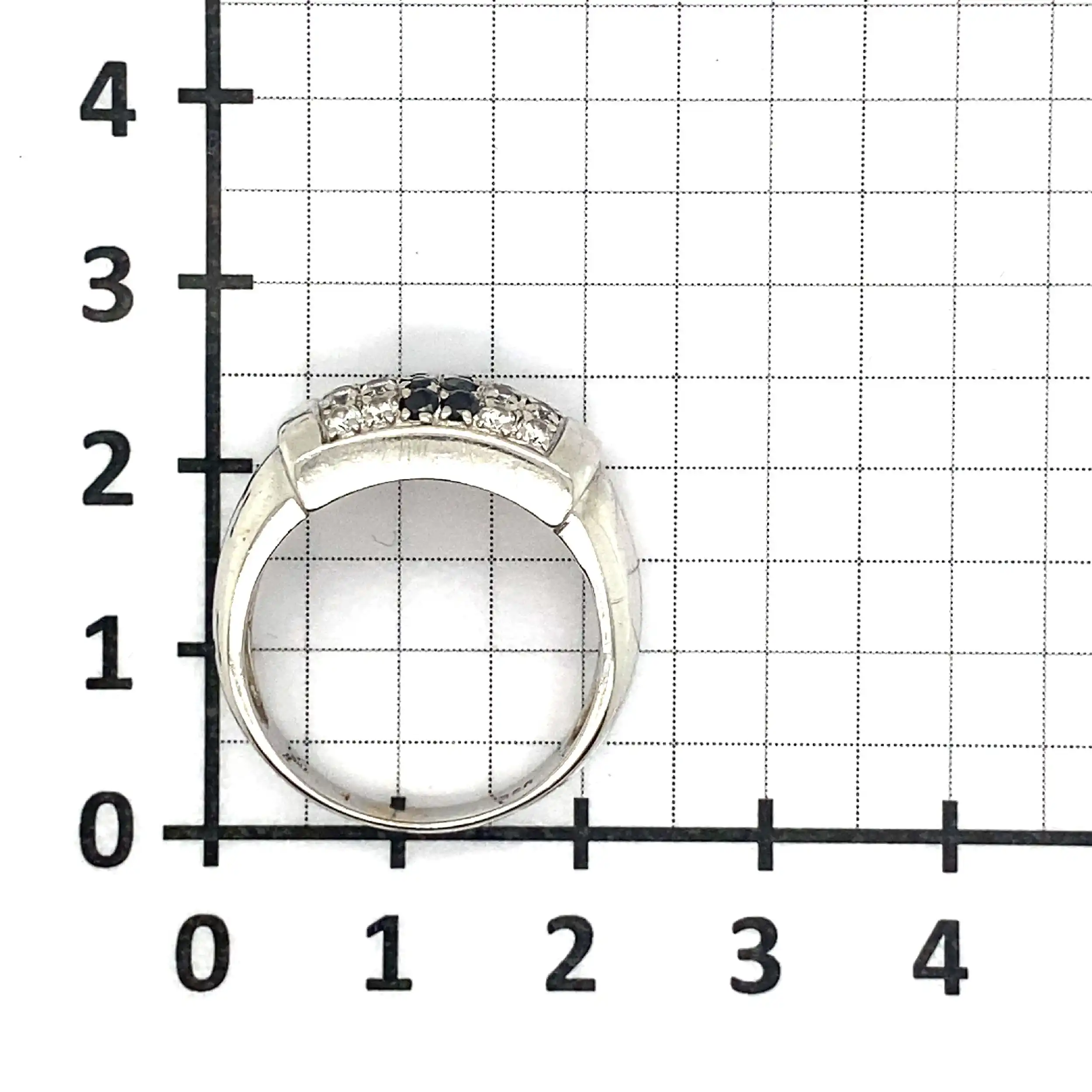 Ring Weißgold mit schwarzen und weißen Zirkonia Ring Weißgold mit schwarzen und weißen Zirkonia