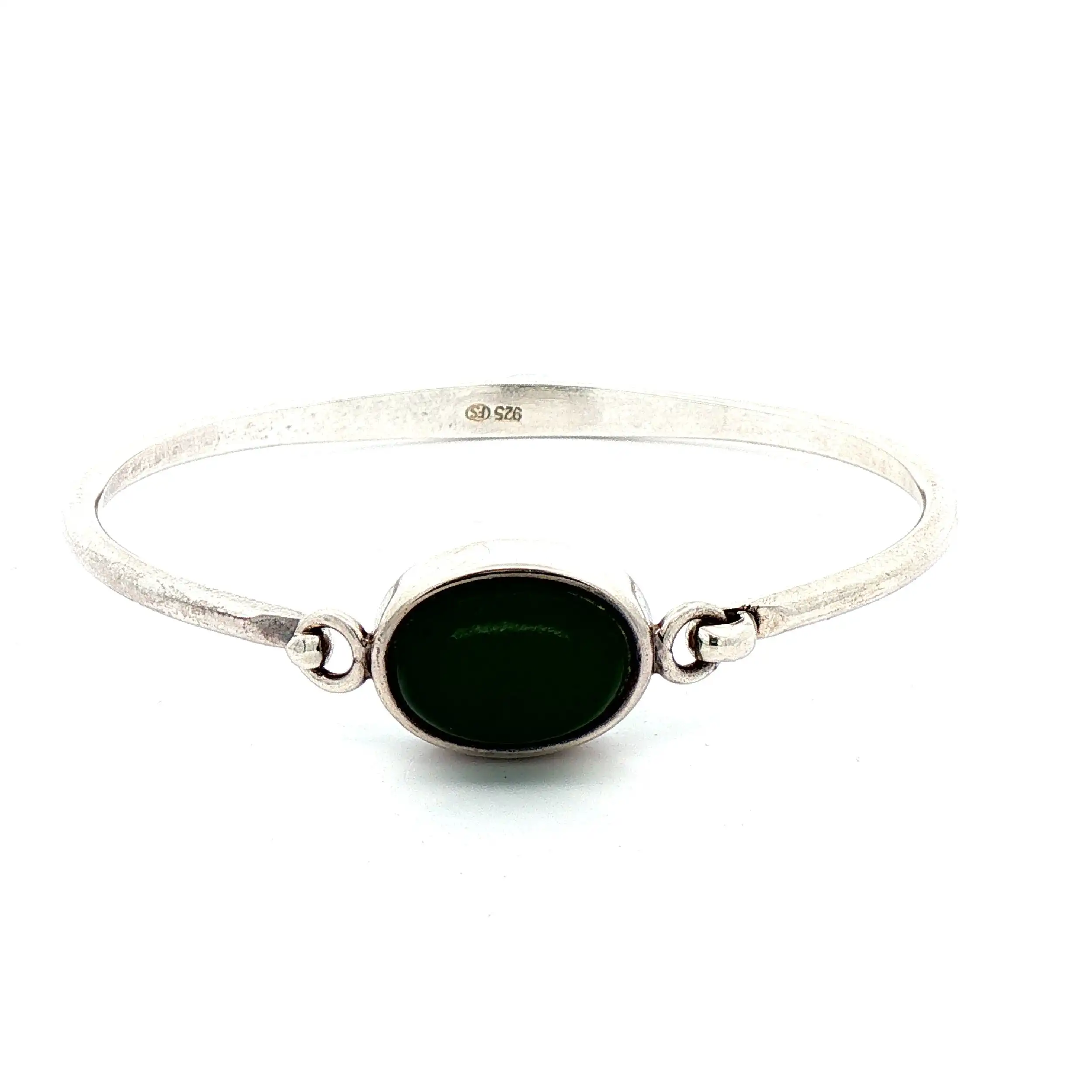 Armreif Silber mit Jade Cabochon Armreif Silber mit Jade Cabochon