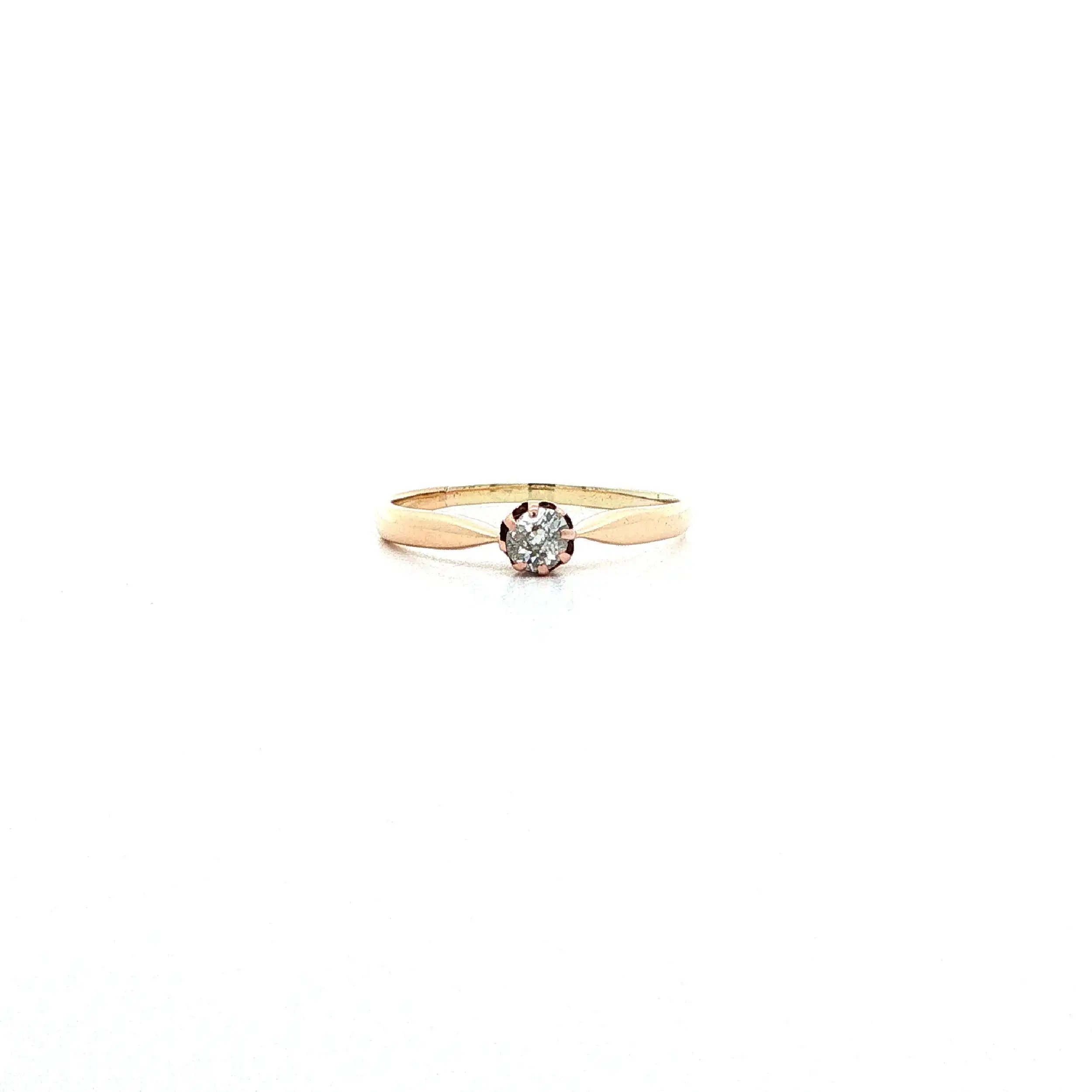 Ring Roségold mit Altschliff-Brillant