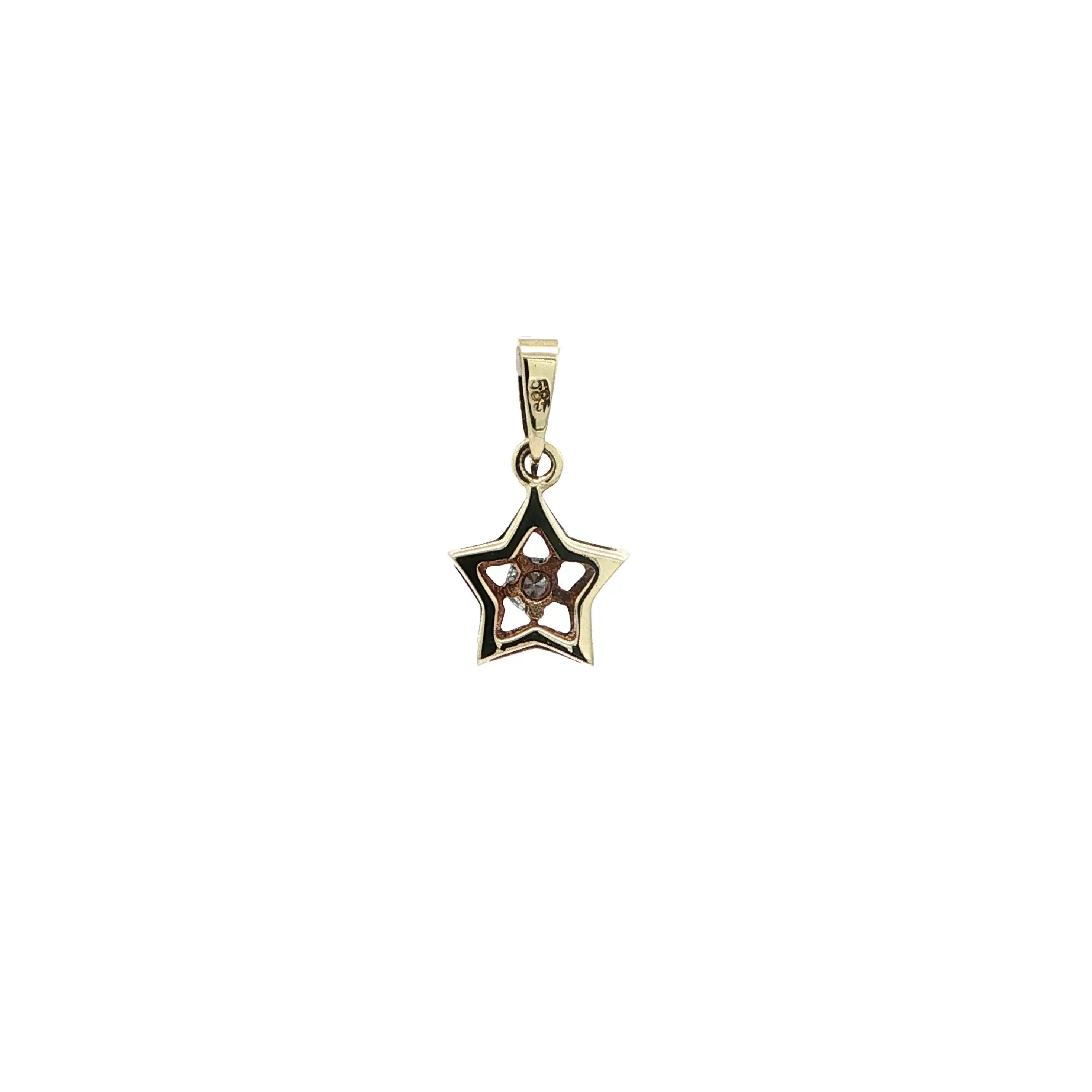 Anhänger Gelbgold Stern mit Brillant