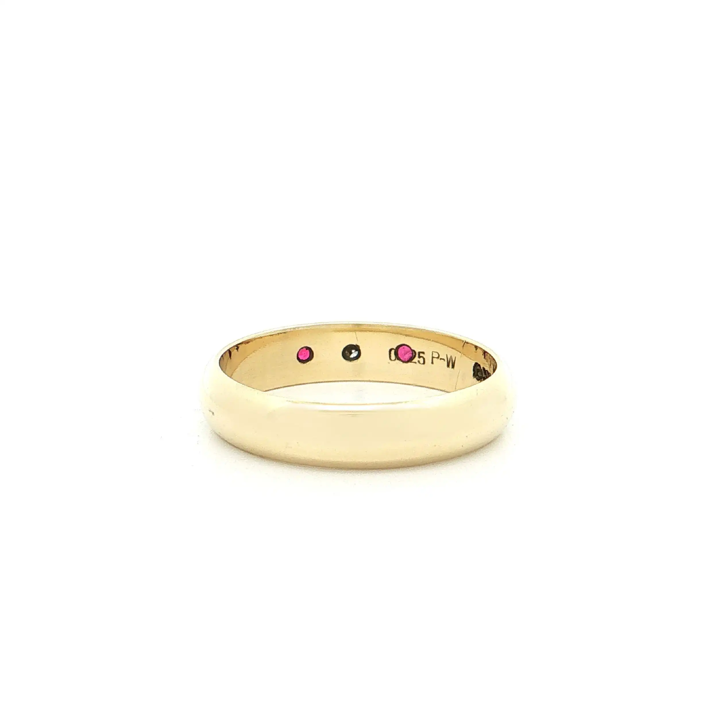 Bandring Gelbgold mit Brillant und Rubinen