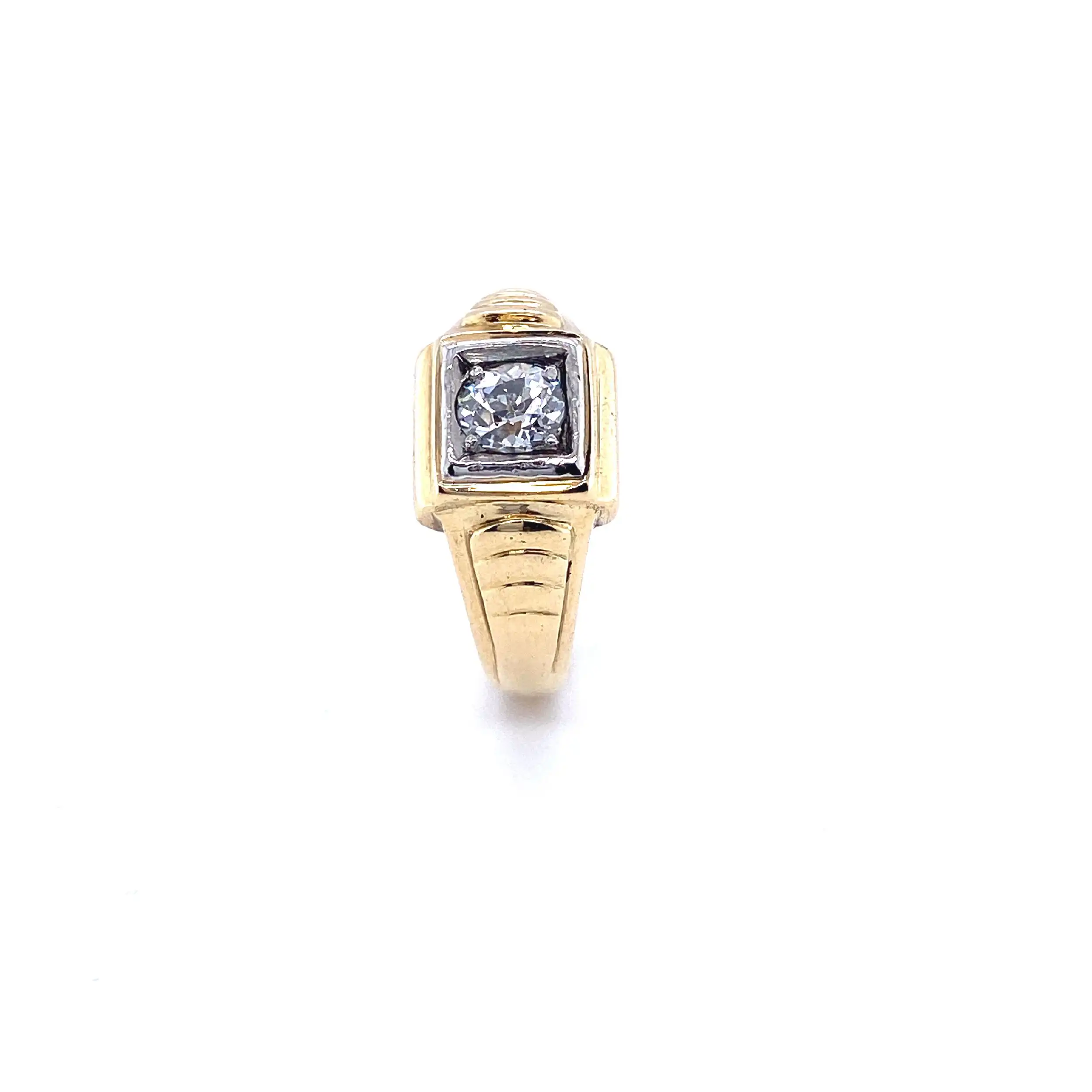 Herrenring Bicolor mit Brillant Altschliff Herrenring Bicolor mit Brillant Altschliff