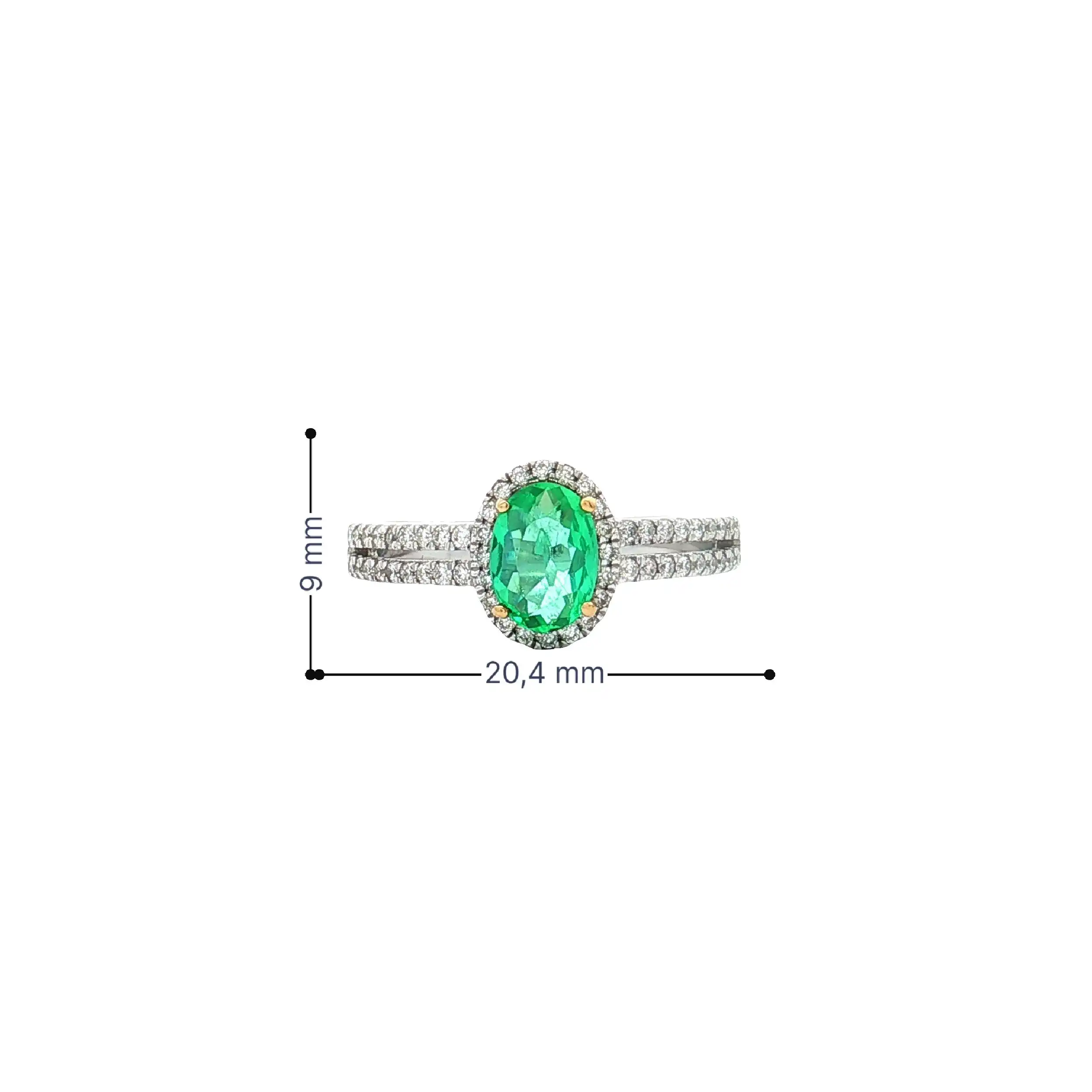 Ring Bicolor mit Smaragd und Brillanten Ring Bicolor mit Smaragd und Brillanten