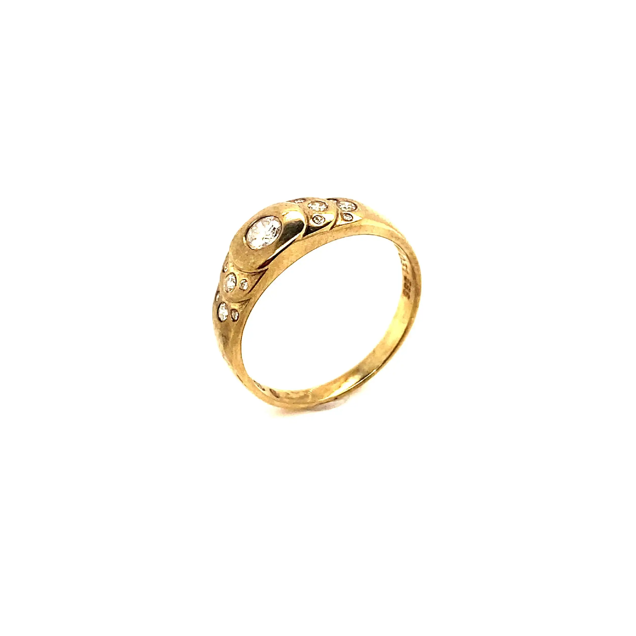 Ring Gelbgold mit Brillanten, graviert mit 0,31 ct.