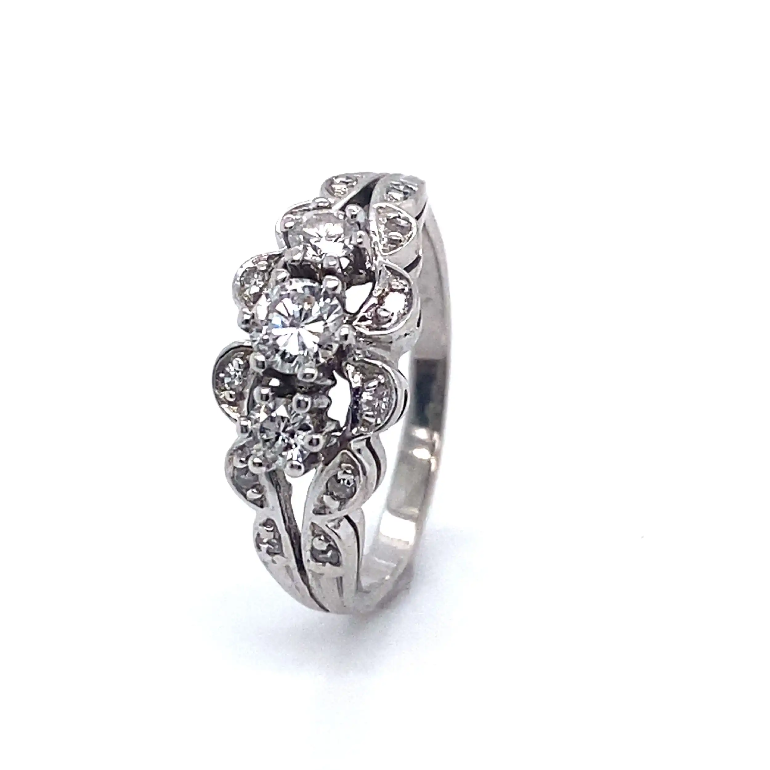 Ring Weißgold mit Diamanten und Brillanten Ring Weißgold mit Diamanten und Brillanten
