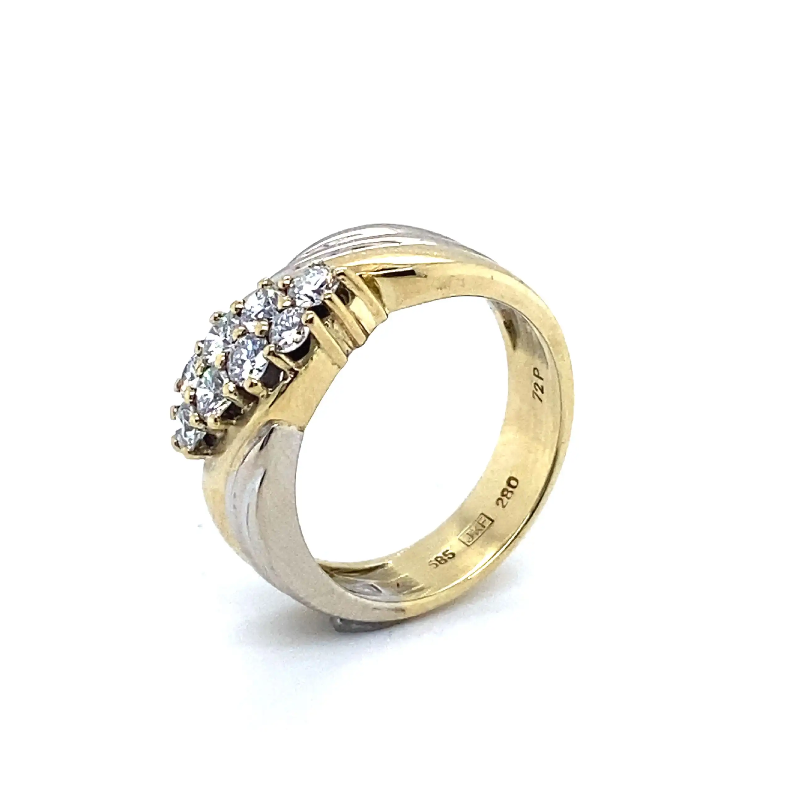 Ring Bicolor Brillanten, graviert mit 0,72ct Ring Bicolor Brillanten, graviert mit 0,72ct