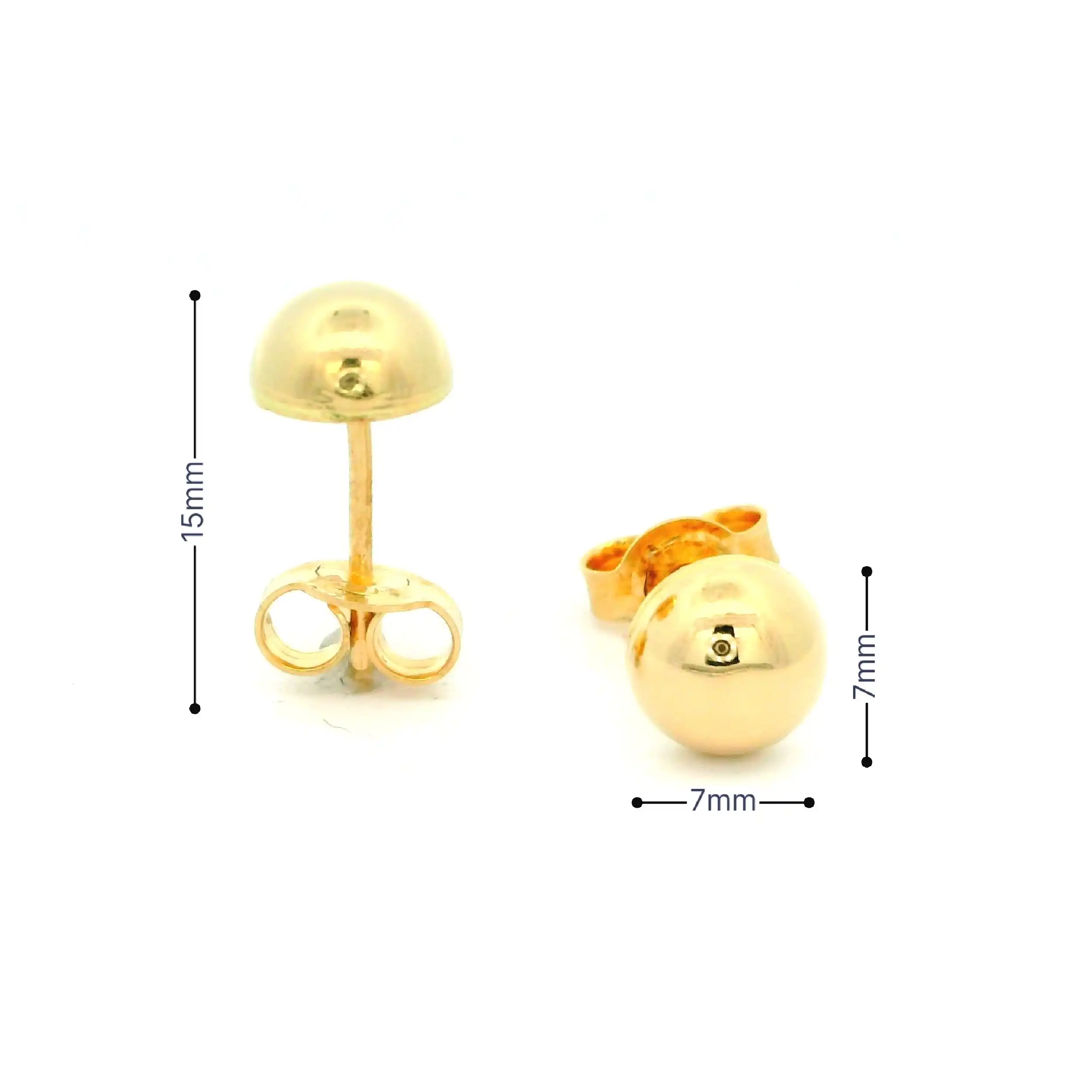 Ohrstecker Gelbgold Halbkugeln