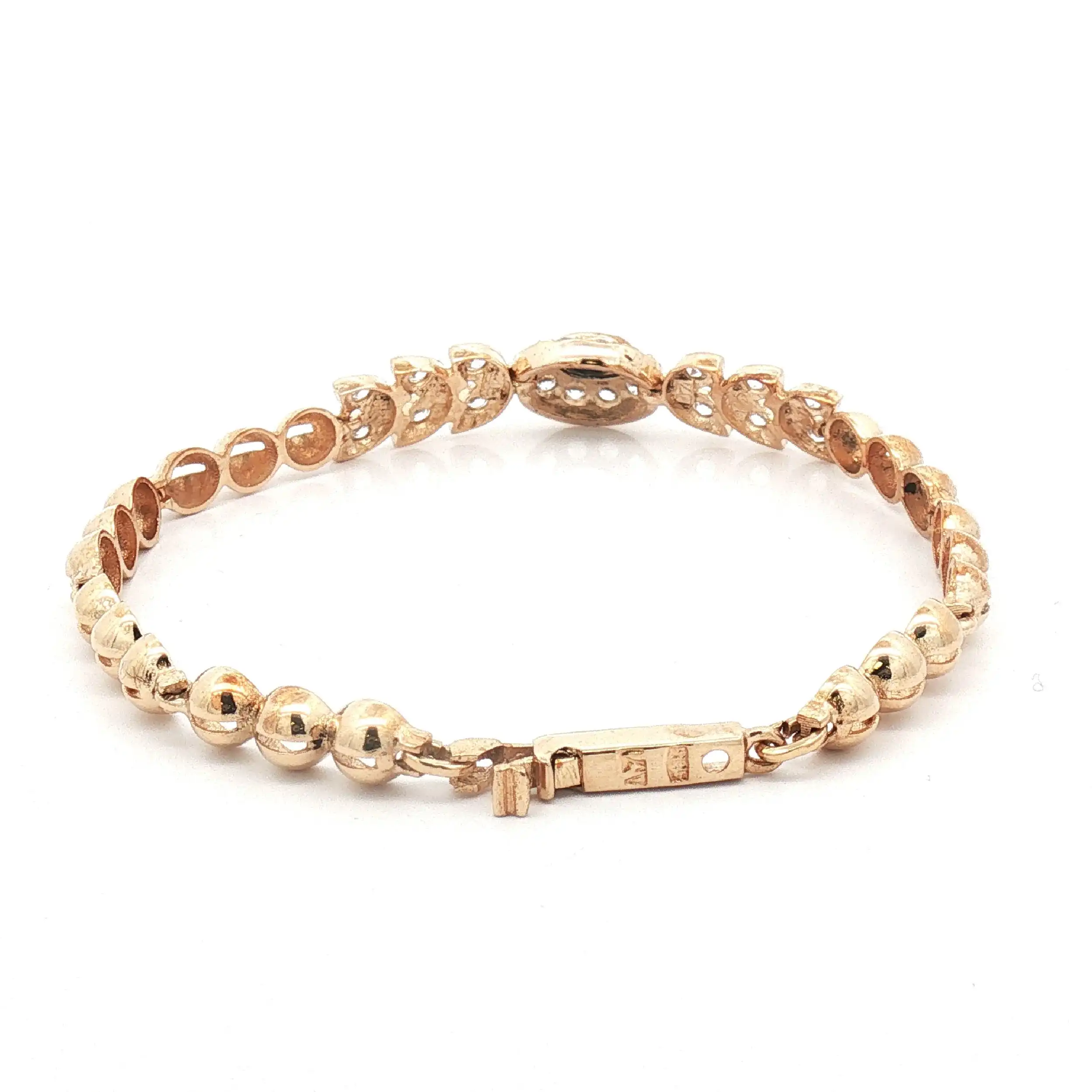 Armband Gelbgold mit blauem Farbstein und Zirkonia
