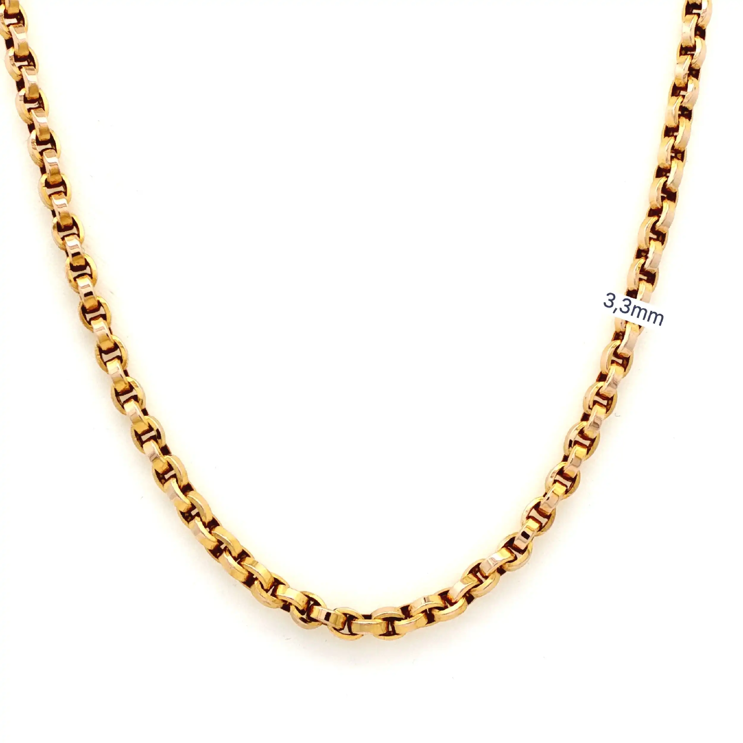Ankerkette Gelbgold halbmassiv