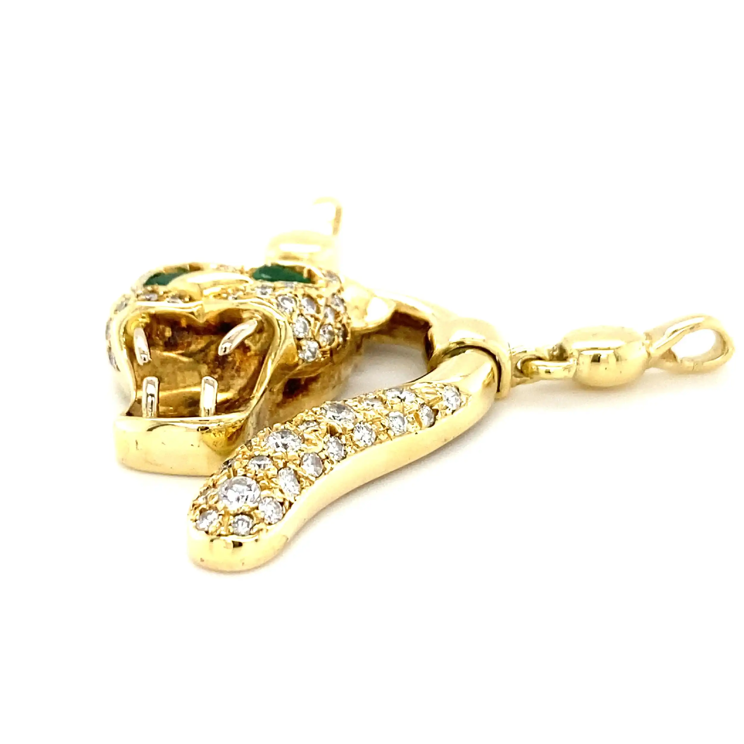 Anhänger Gelbgold Panther mit Smaragden & Brillanten