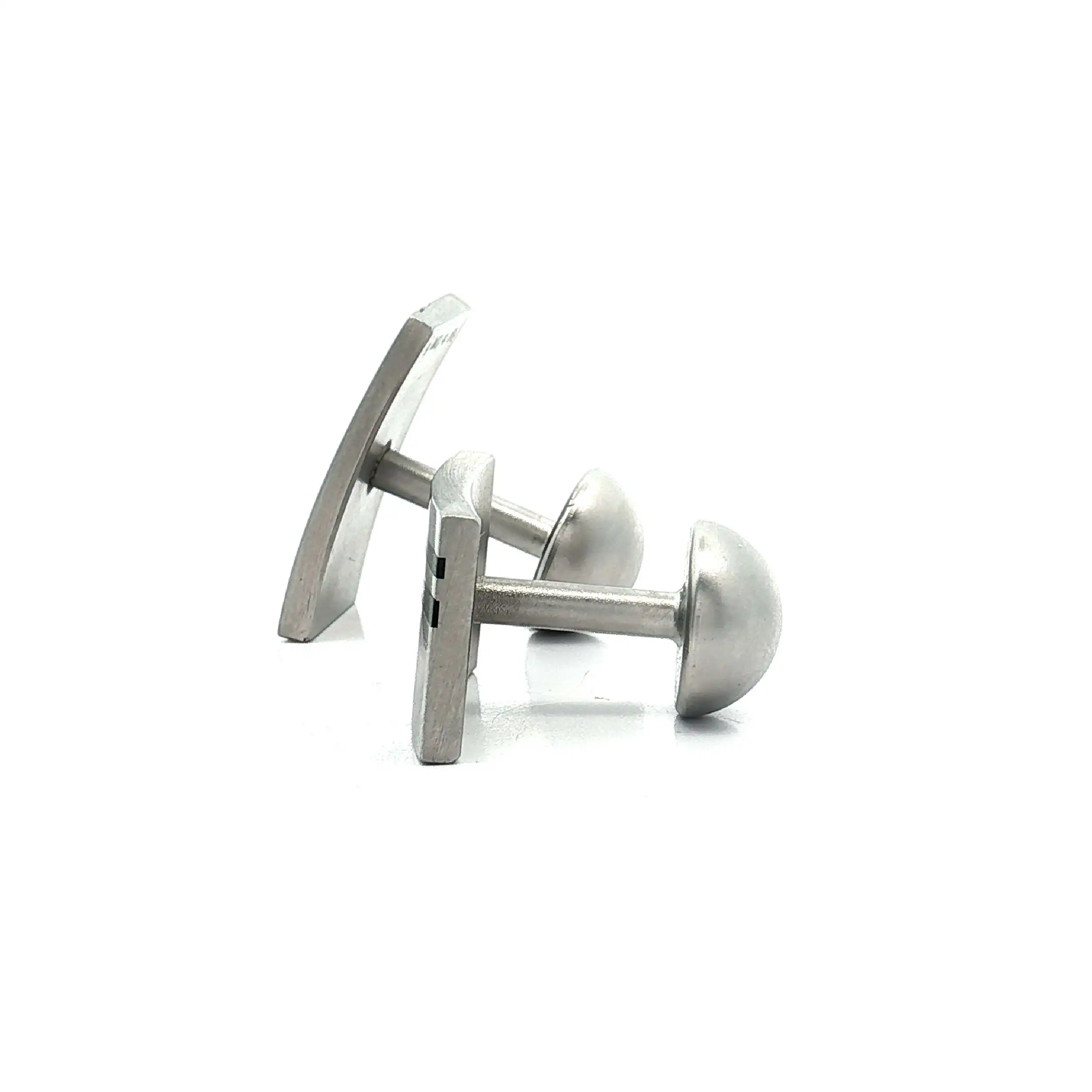 Paar Bunz Manschettenknöpfe Stahl mit Brillanten, graviert mit 0,06ct Paar Bunz Manschettenknöpfe Stahl mit Brillanten, graviert mit 0,06ct