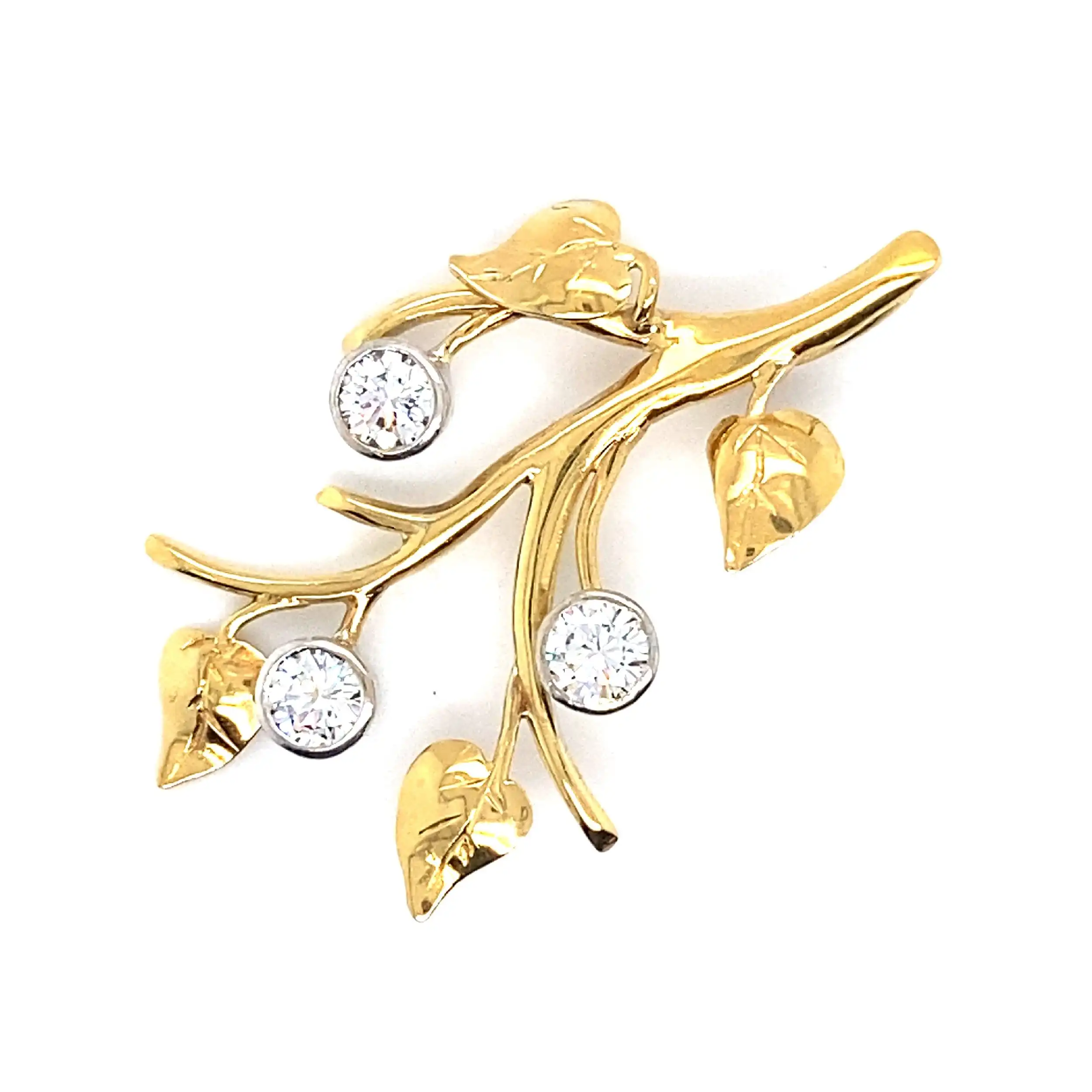 Anhänger Gelbgold Blätter mit Brillanten Anhänger Gelbgold Blätter mit Brillanten