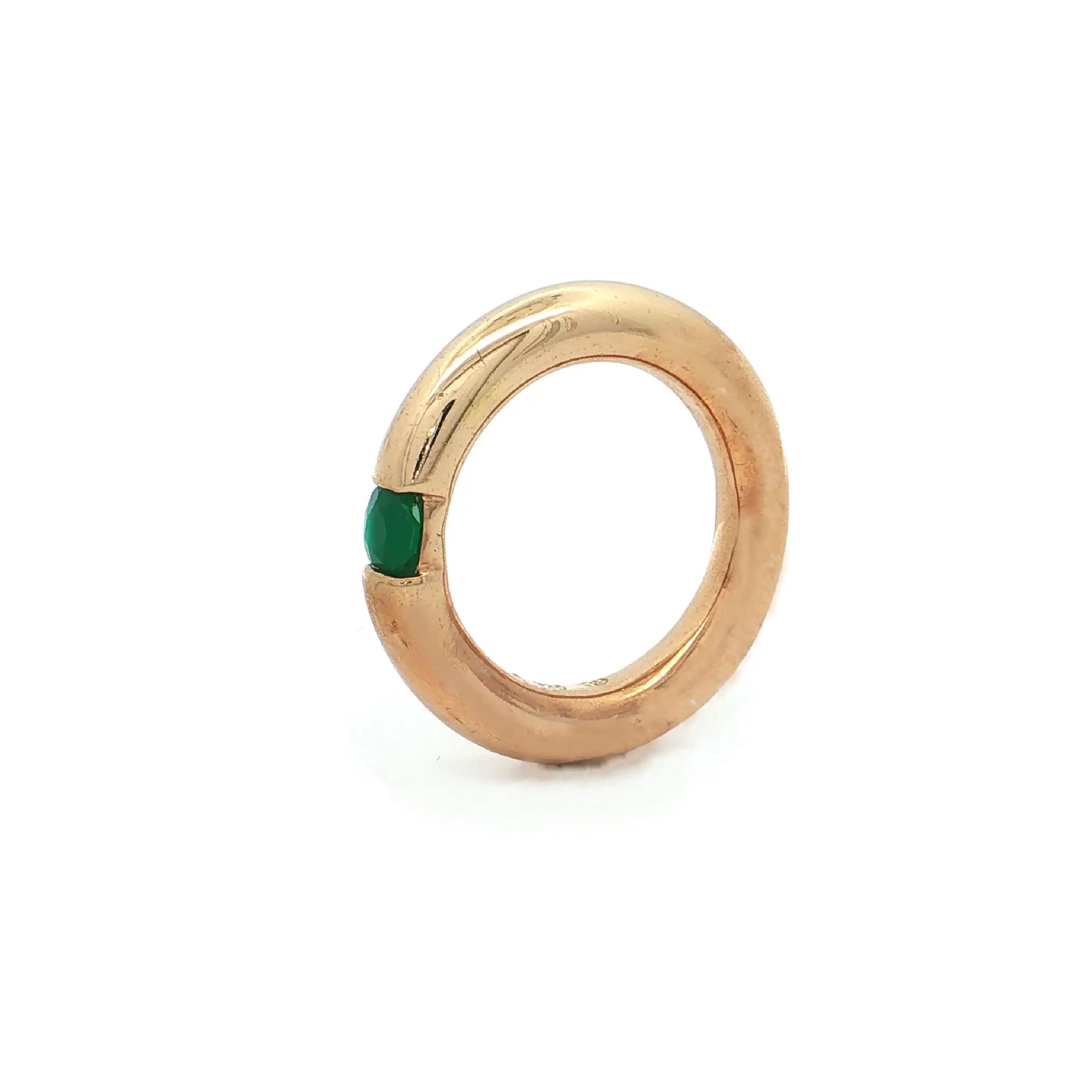 Ring Silber vergoldet mit grünem Farbstein Ring Silber vergoldet mit grünem Farbstein