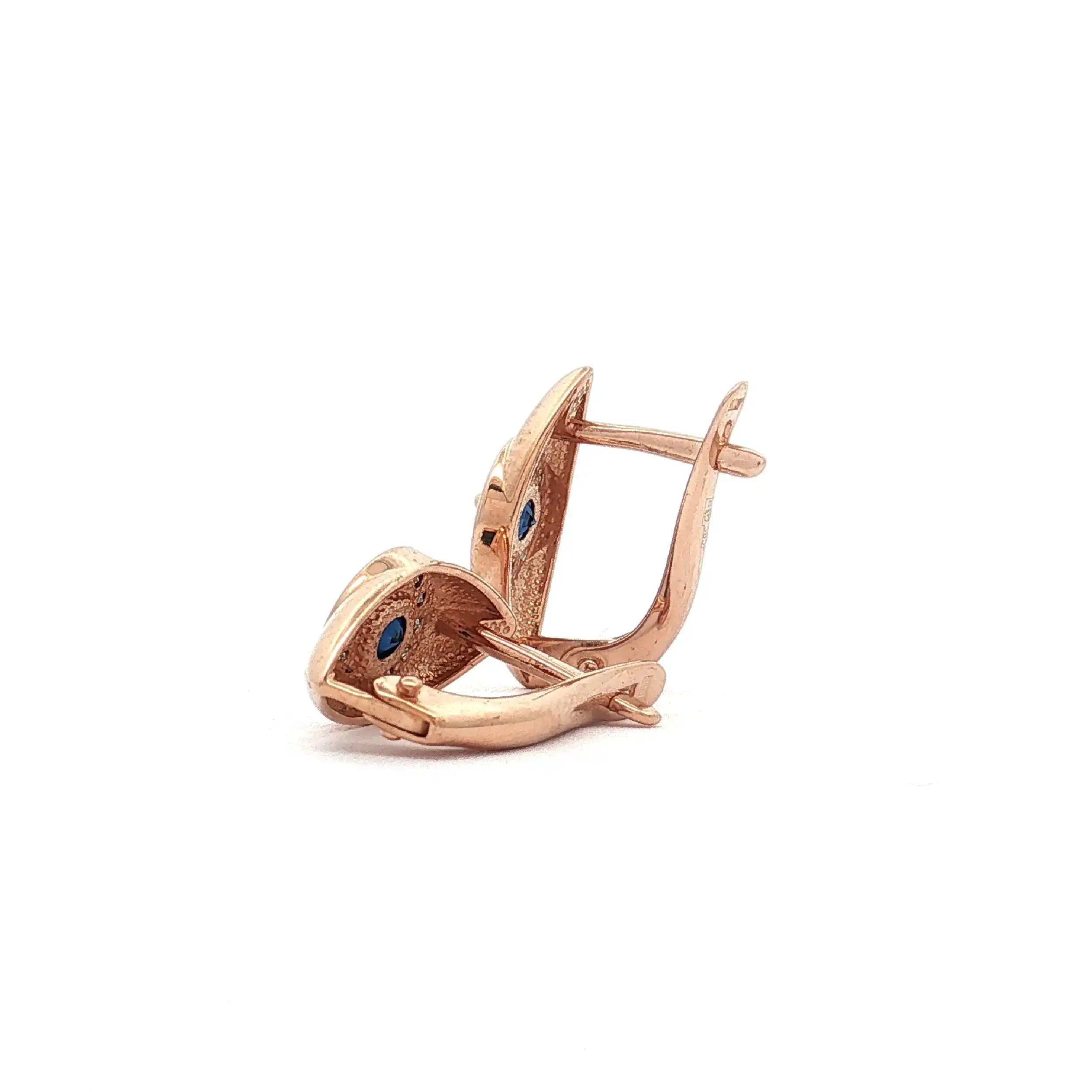 Ohrringe Roségold mit Saphir und Diamanten Ohrringe Roségold mit Saphir und Diamanten