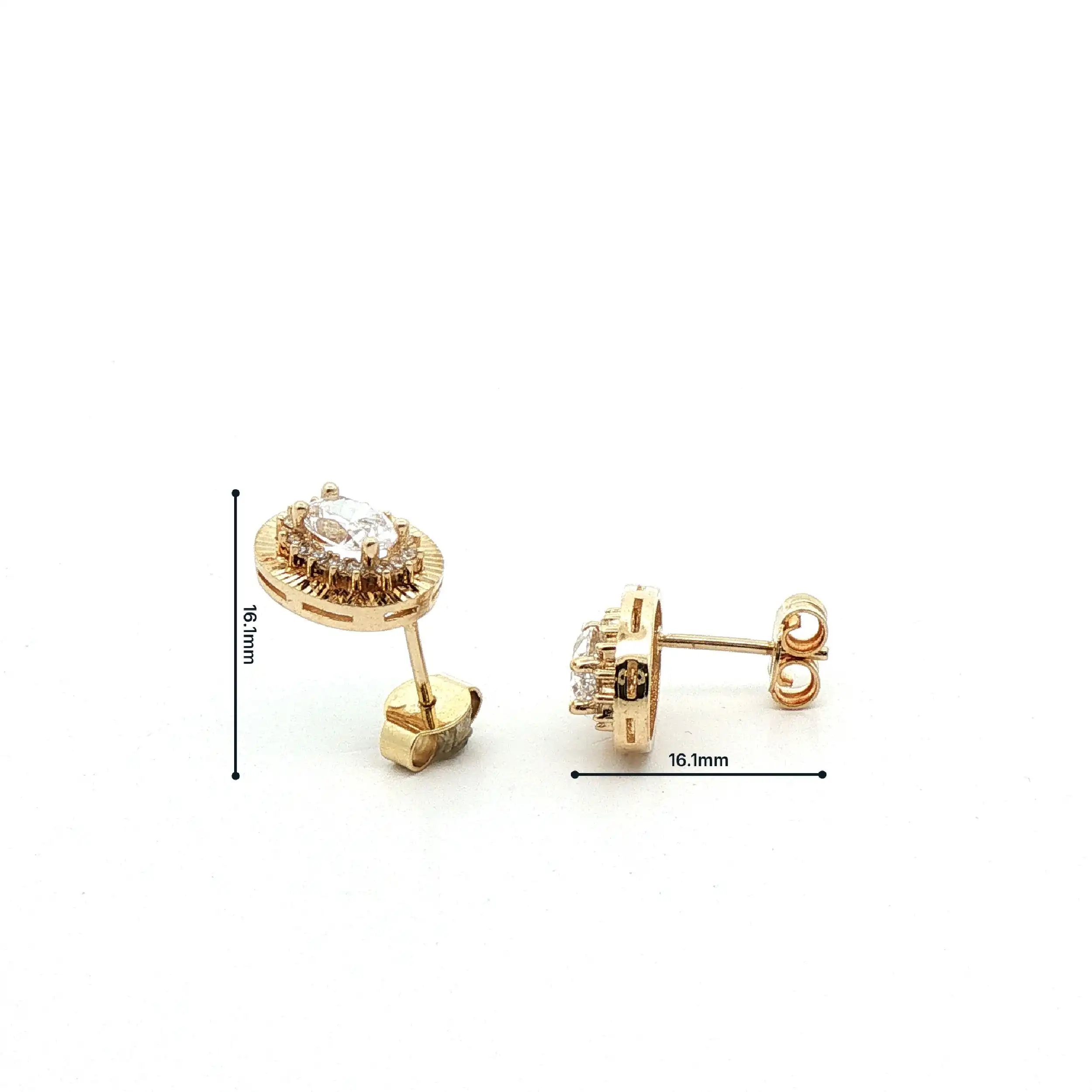 Ohrstecker Gelbgold mit Zirkonia
