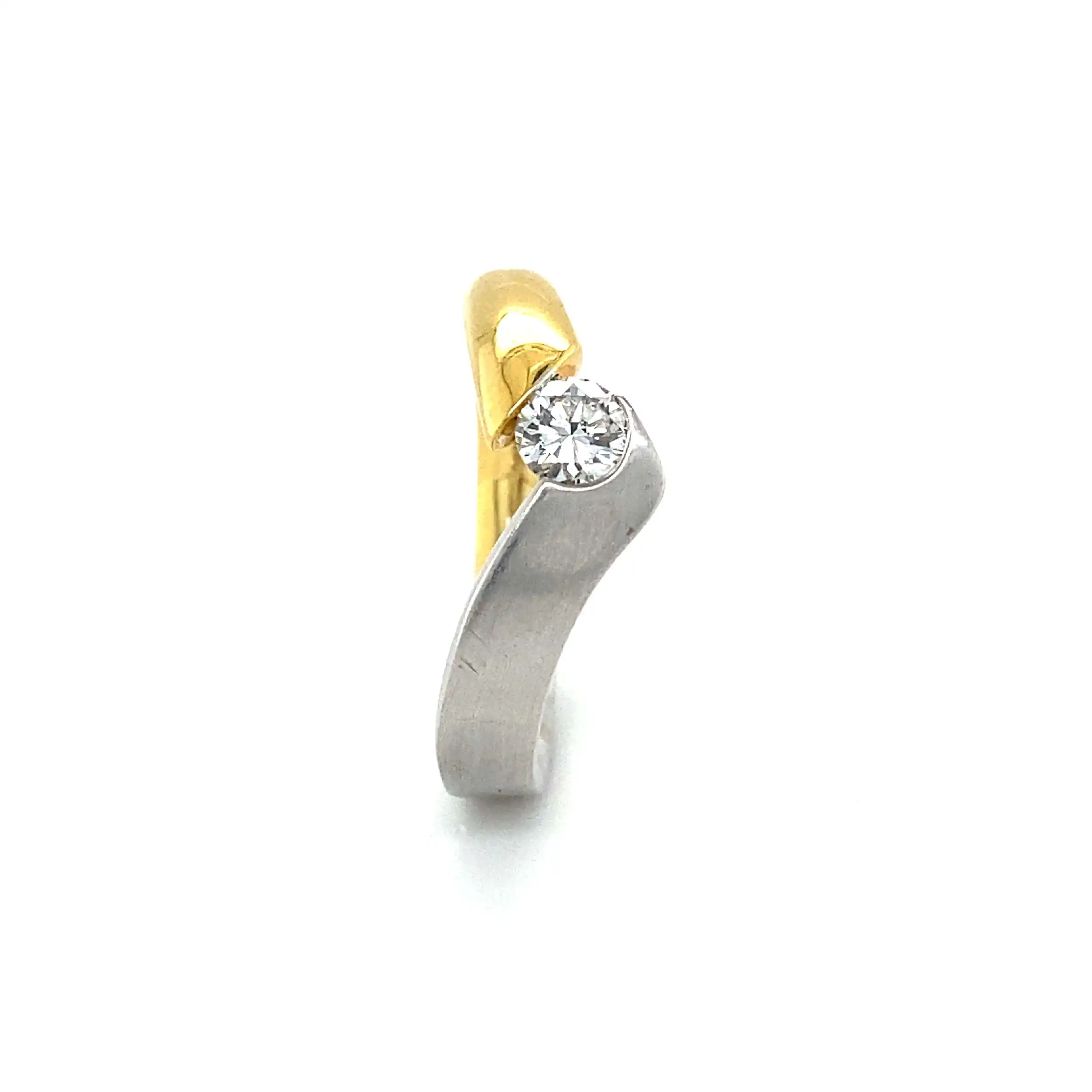 Ring Bicolor mit Brillant mit 0,33ct graviert Ring Bicolor mit Brillant mit 0,33ct graviert