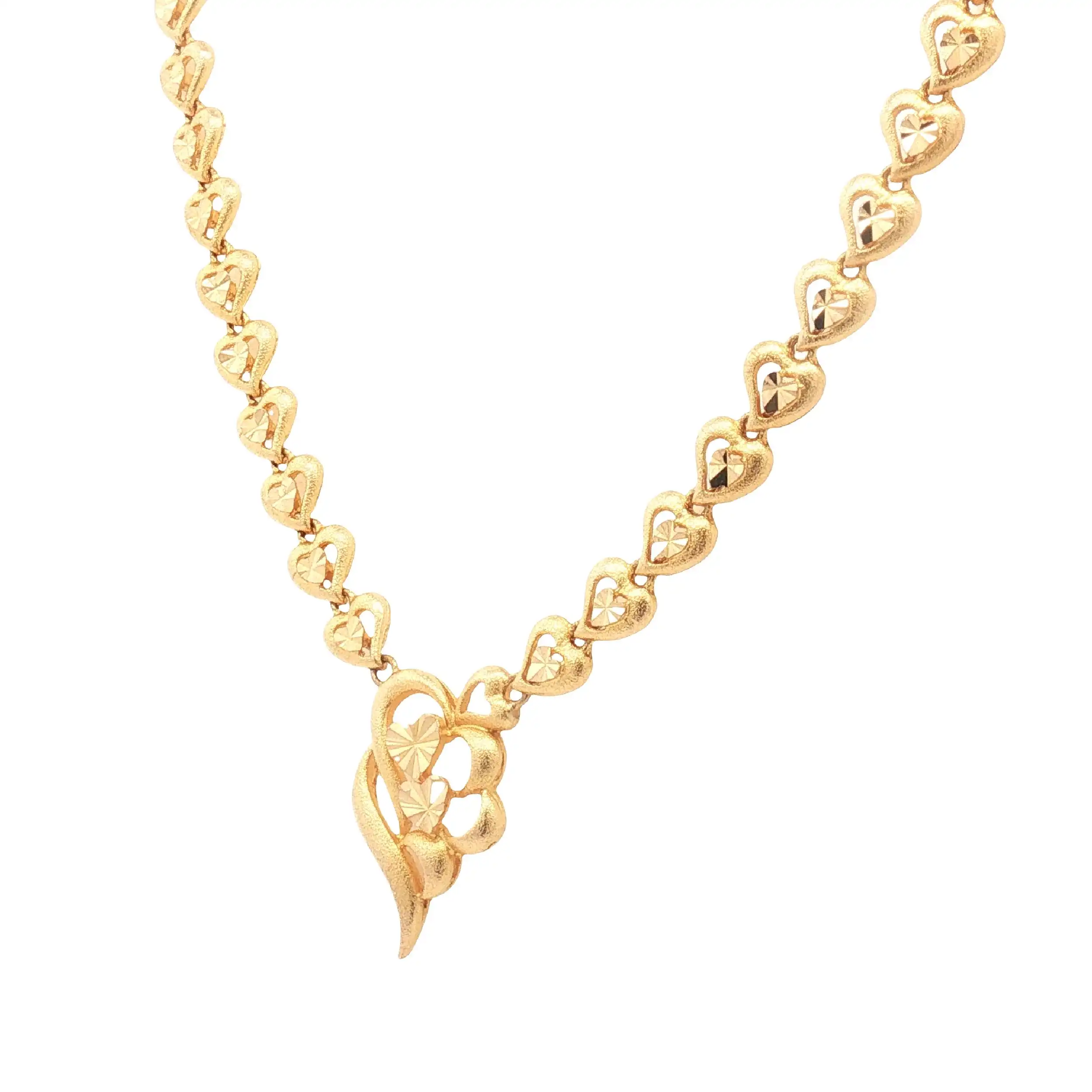 Collier Gelbgold mit Herzen