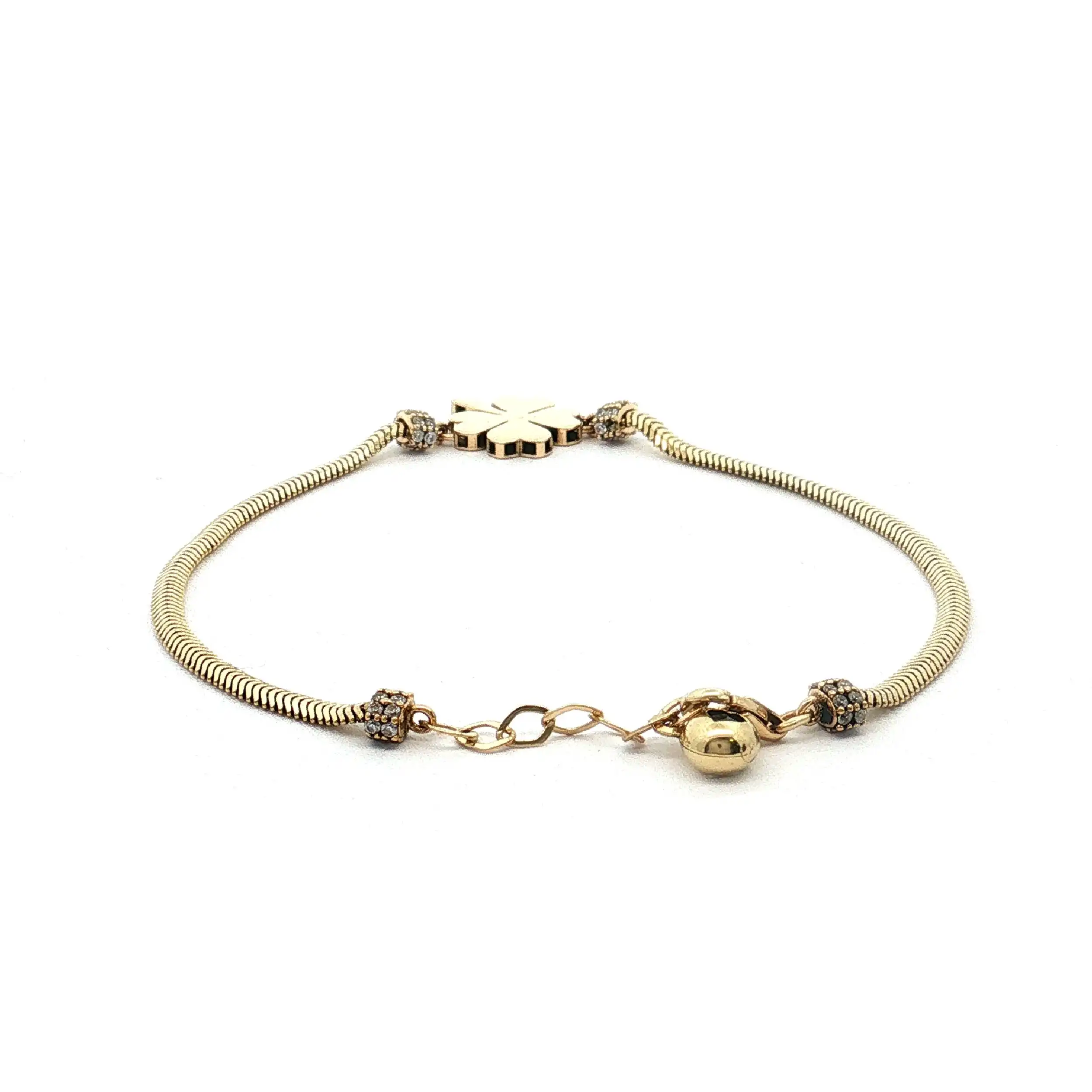 Armband mit Kleeblatt und Zirkonia
